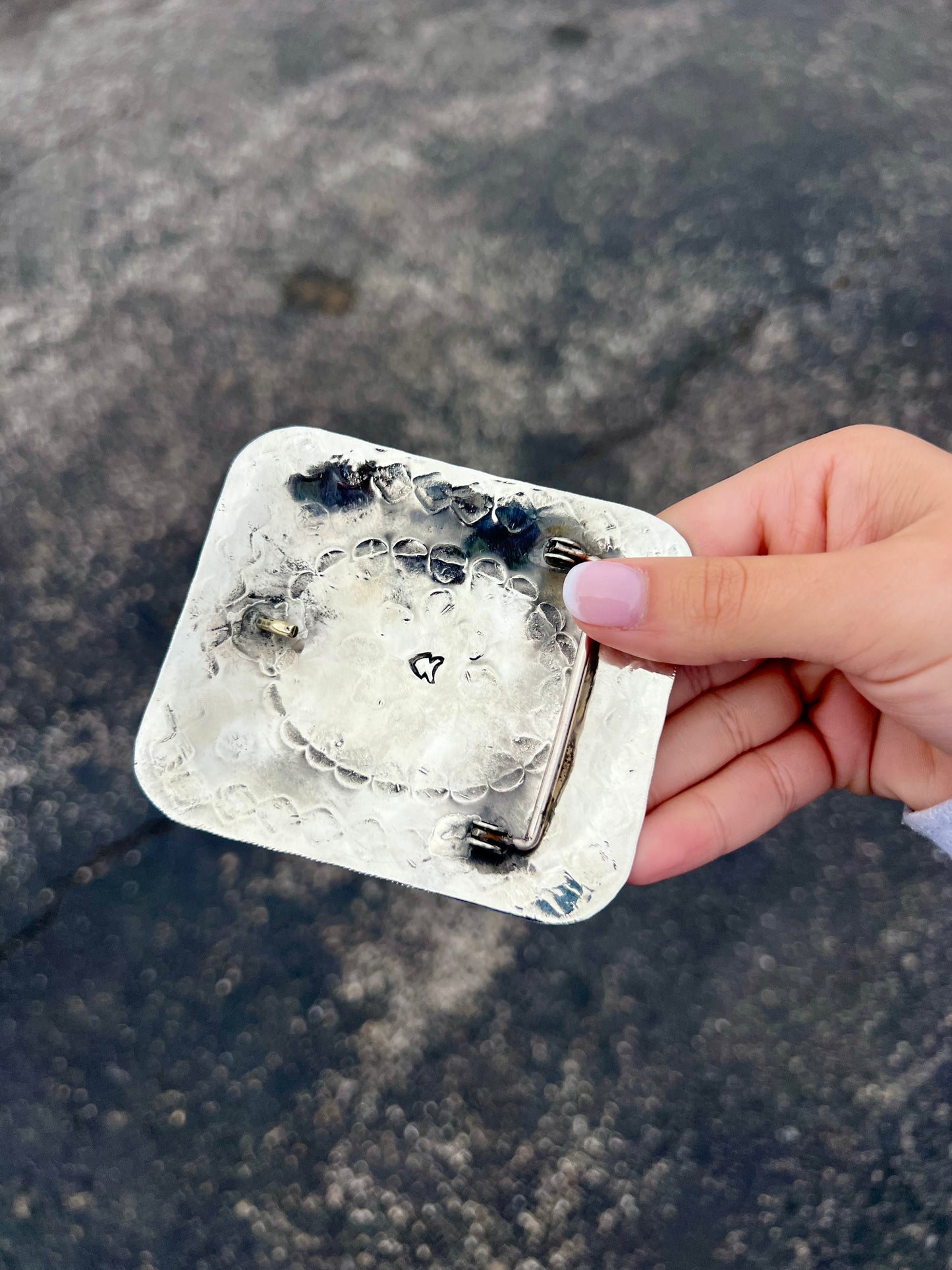 Navajo Nickel Genuine Turquoise Belt Buckle