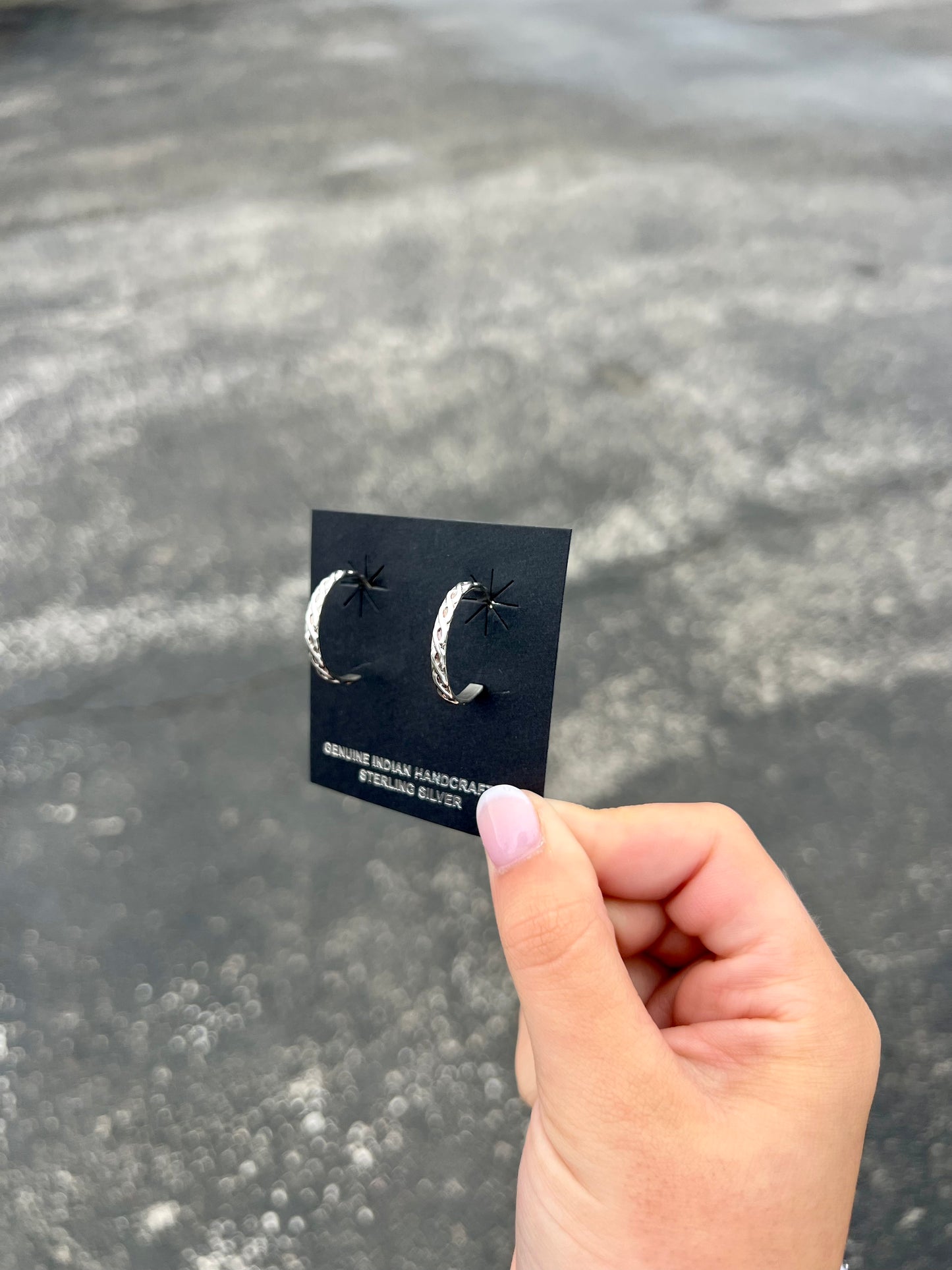 Sterling Silver Flat Twisted Hoop Earrings