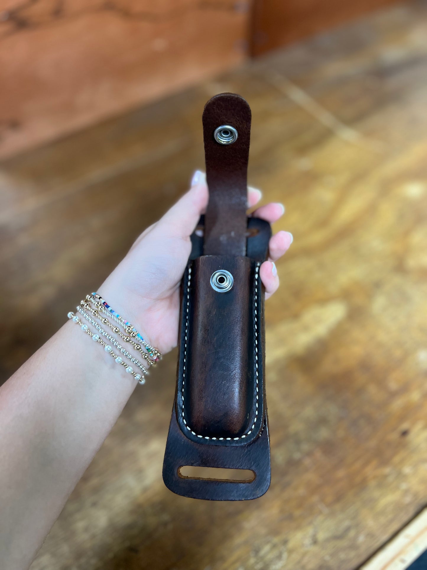 Genuine Leather Knife Case with Belt Loops - Local Amish Made