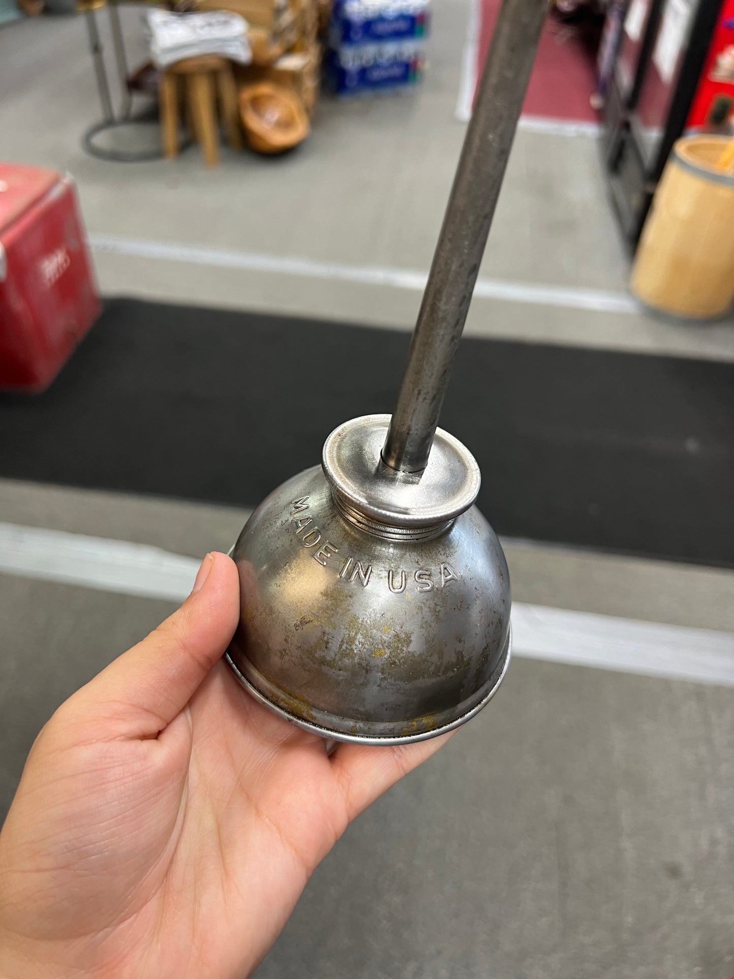 Vintage Eagle Oil Can - Tall Spout - Embossed - Aluminum