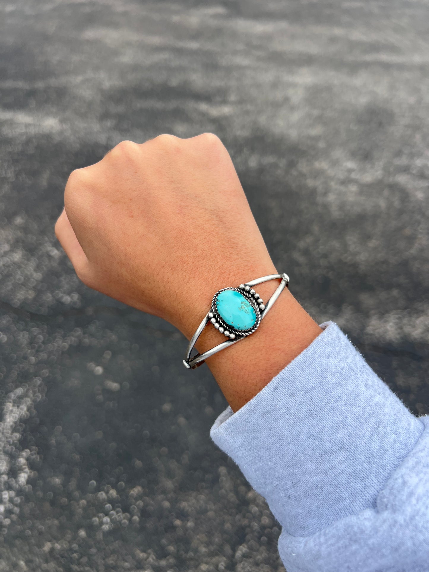The Rayna Genuine Turquoise Sterling Silver Cuff Bracelet