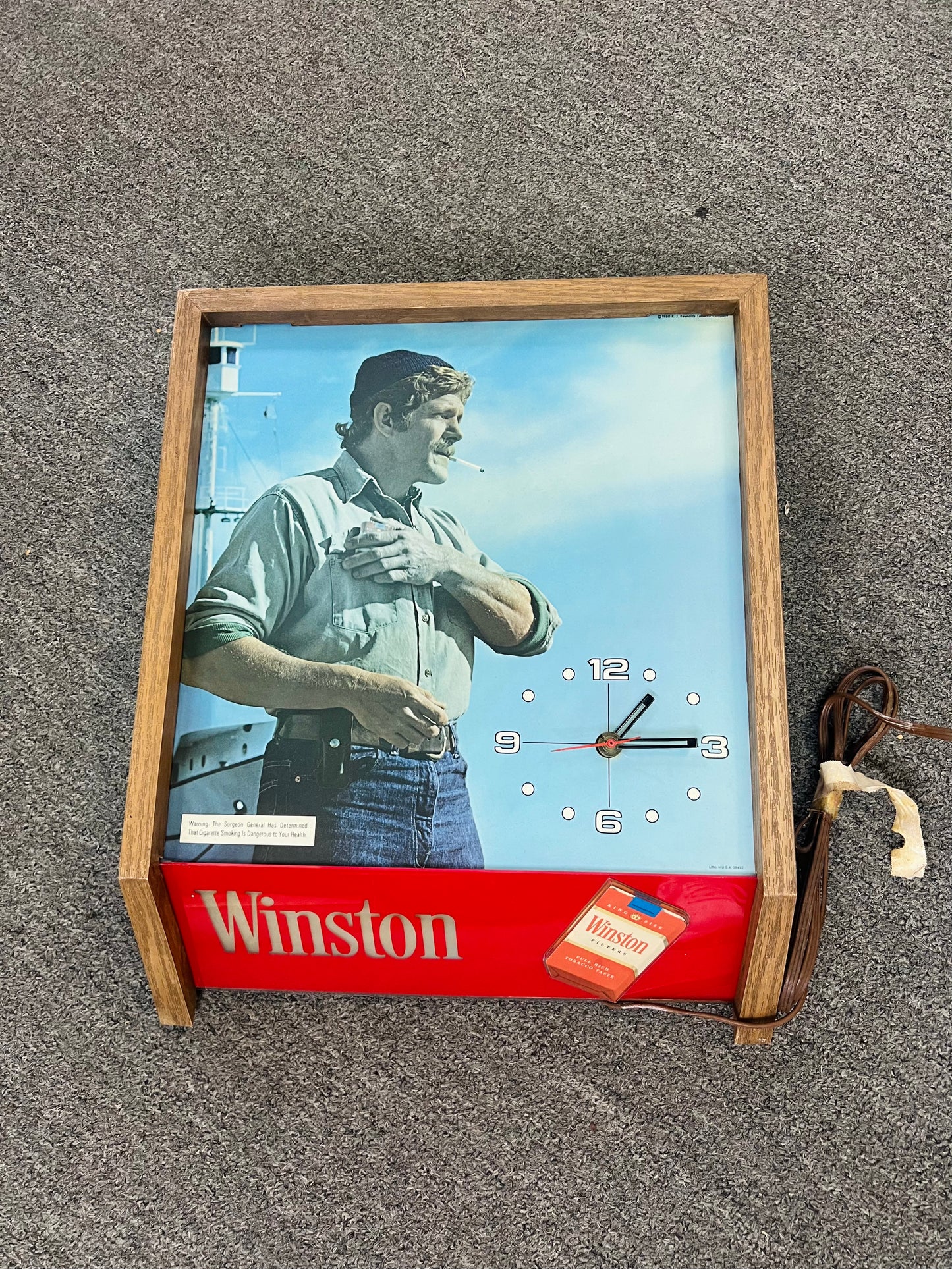 Vintage Winston Electric Advertising Clock