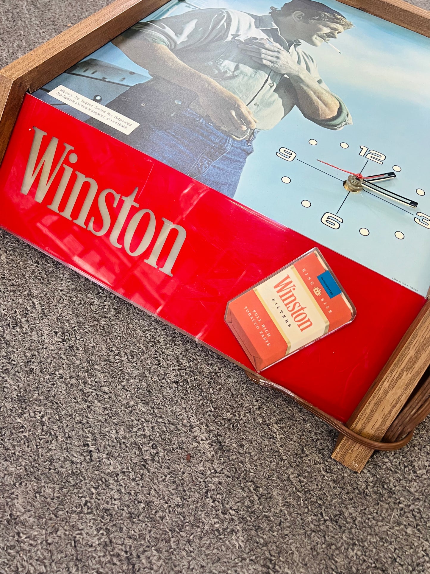 Vintage Winston Electric Advertising Clock