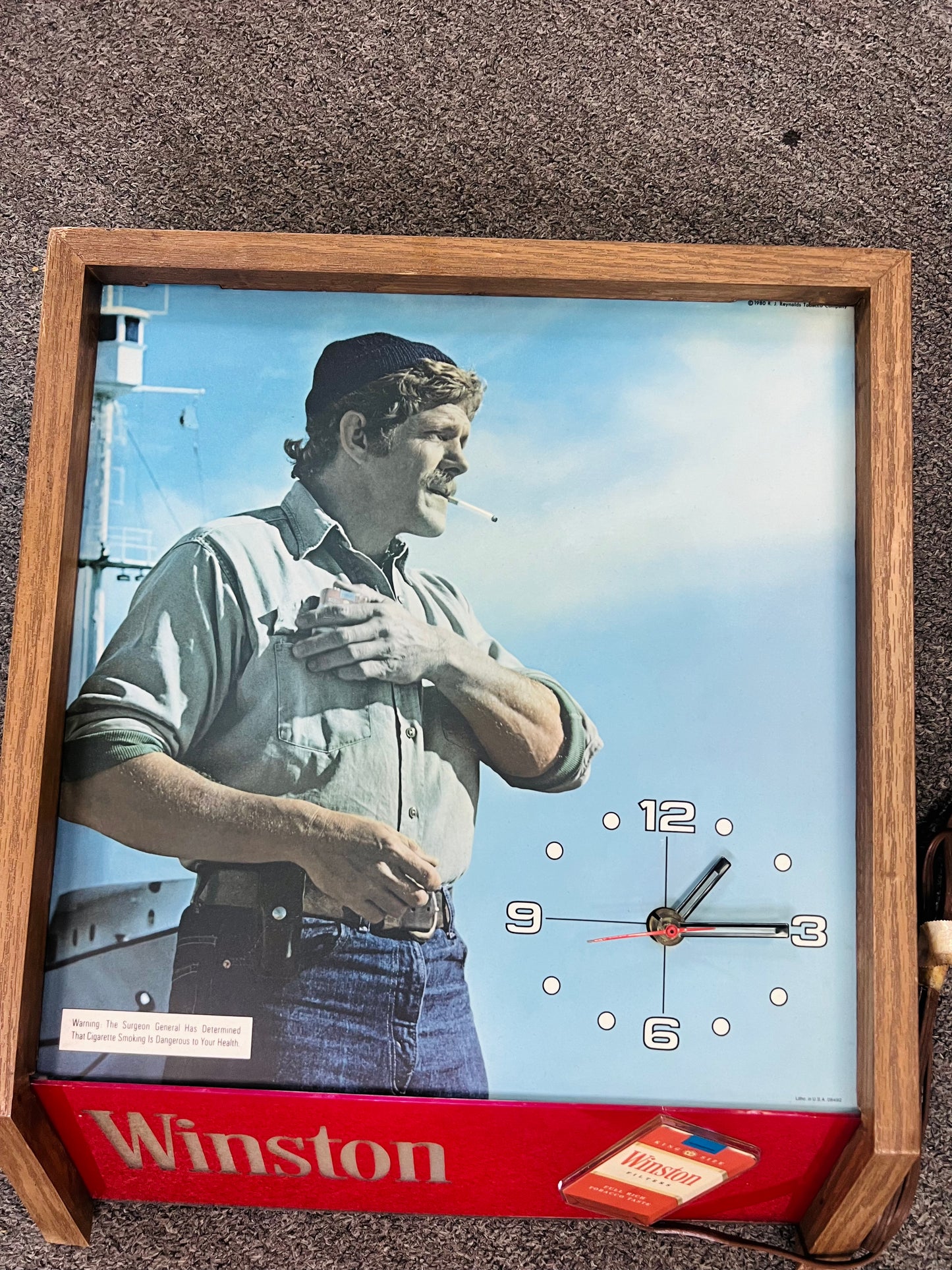Vintage Winston Electric Advertising Clock