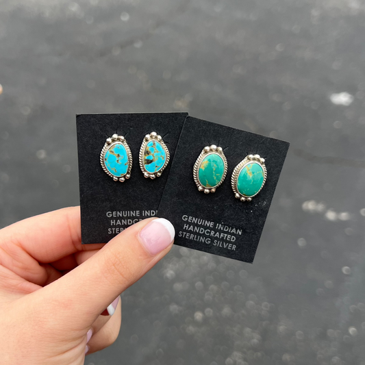 The Savannah Kingman Turquoise Sterling Silver Earrings