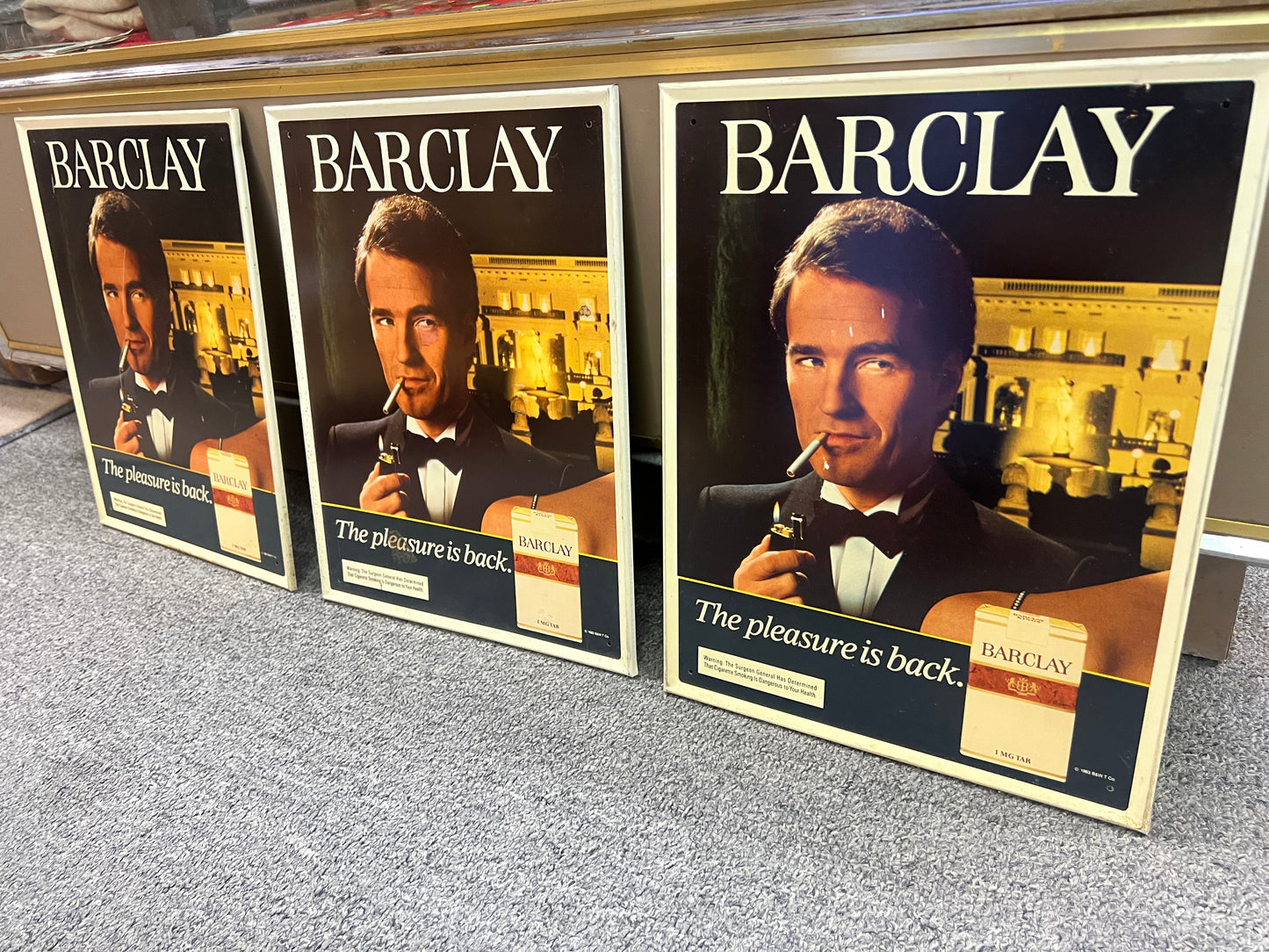 1983 Barclay The Pleasure Is Back Sign