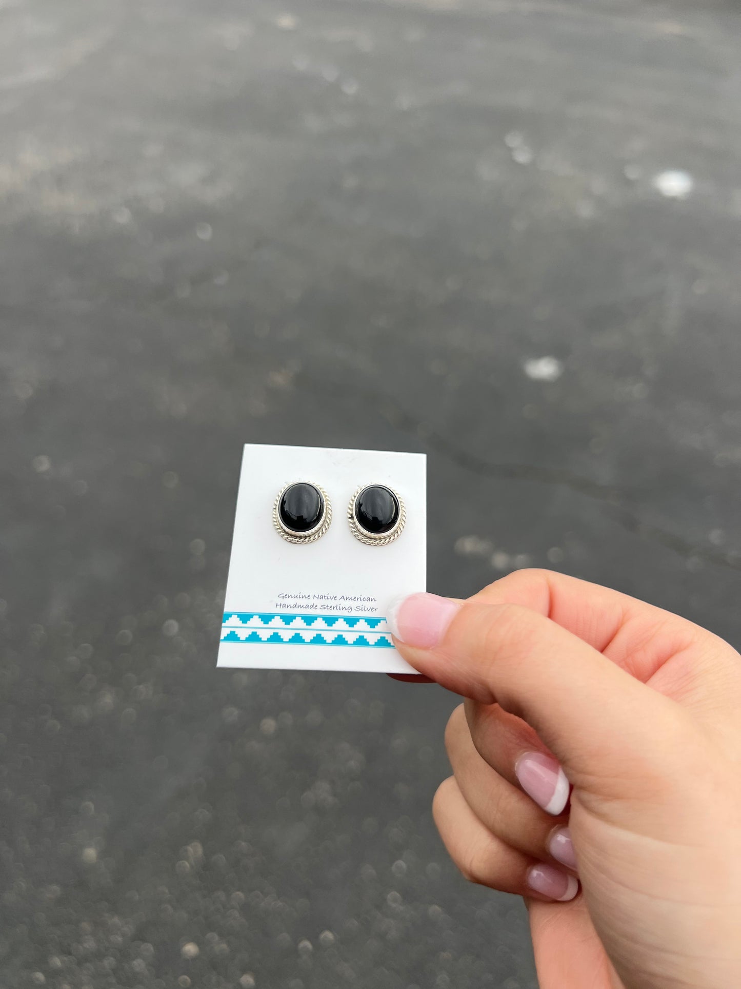 Authentic Black Onyx Sterling Silver Studs