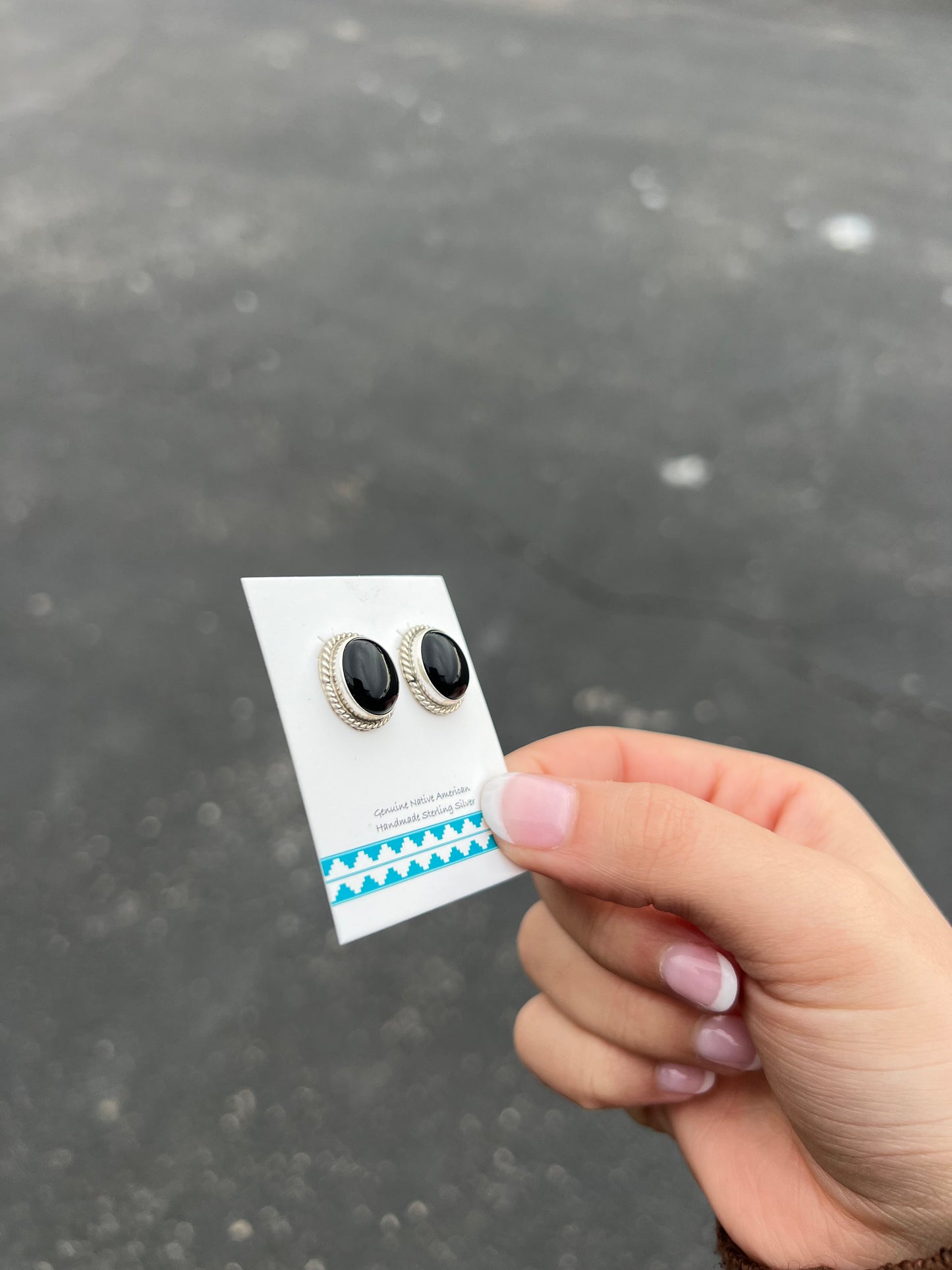 Authentic Black Onyx Sterling Silver Studs