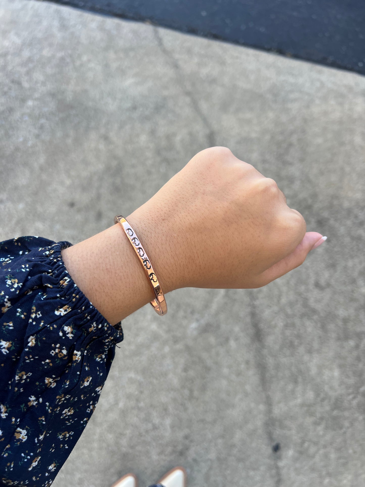 Buffalo Stamped Copper Cuff Bracelet