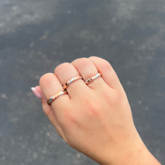 Twisted Sterling Silver and Copper Band Ring