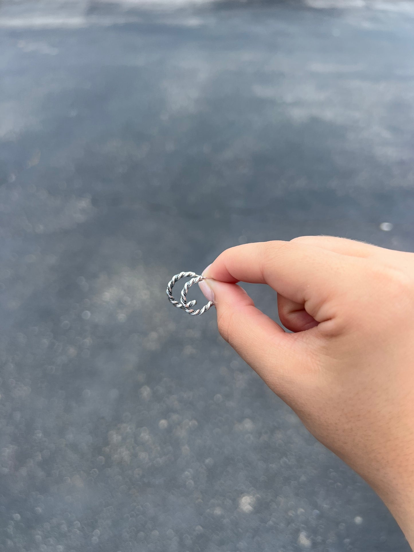 Twisted Sterling Silver Hoop Earrings
