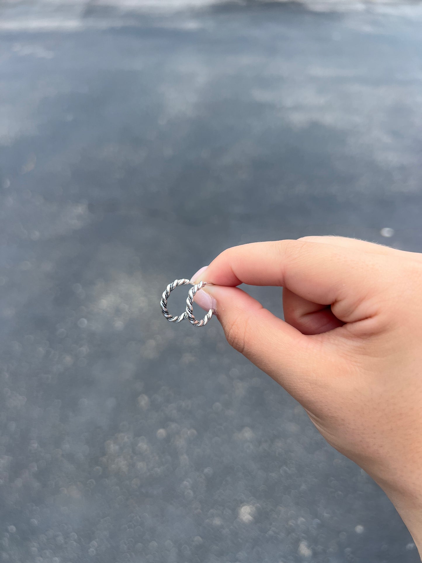 Twisted Sterling Silver Hoop Earrings