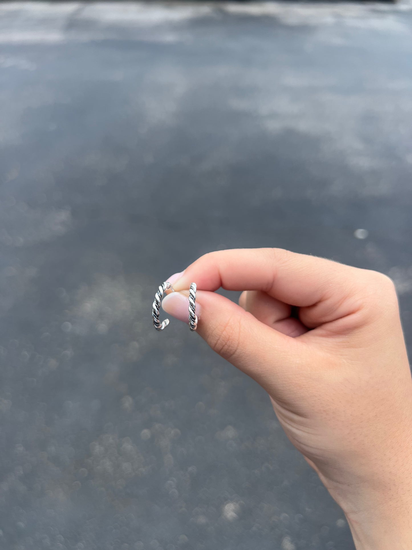 Twisted Sterling Silver Hoop Earrings
