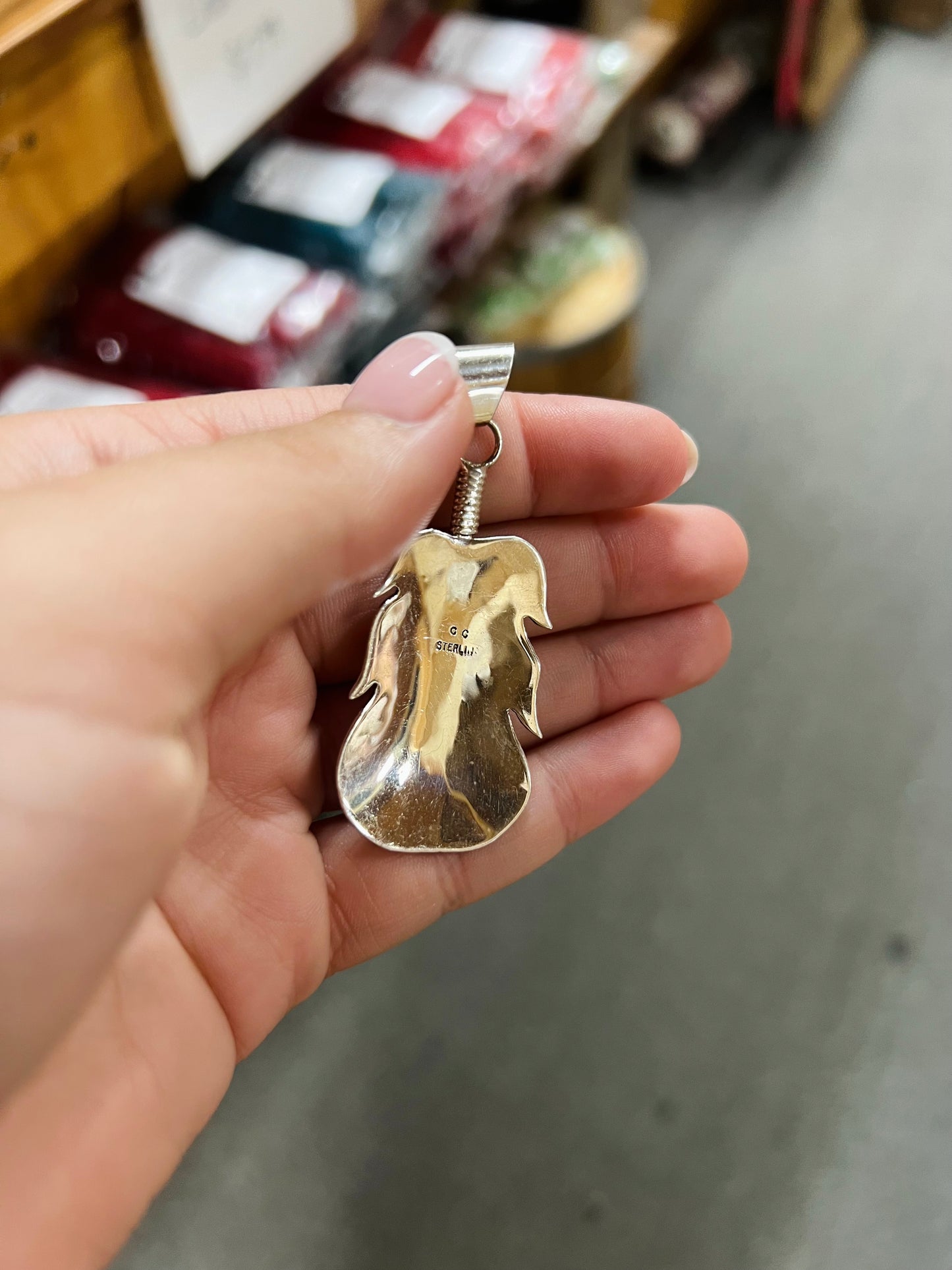 Vintage Sterling Silver Feather Pendant