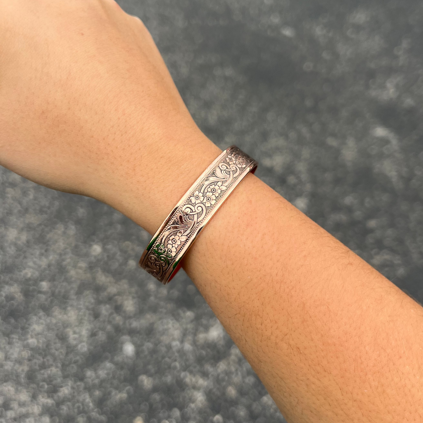 Navajo Floral Stamped Copper Cuff