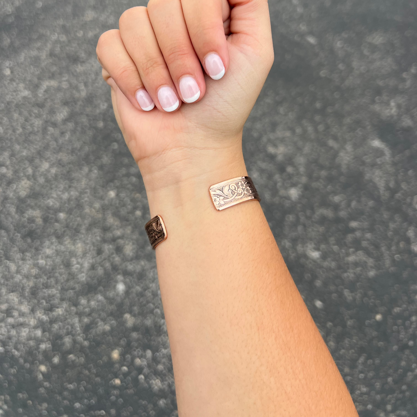 Navajo Floral Stamped Copper Cuff