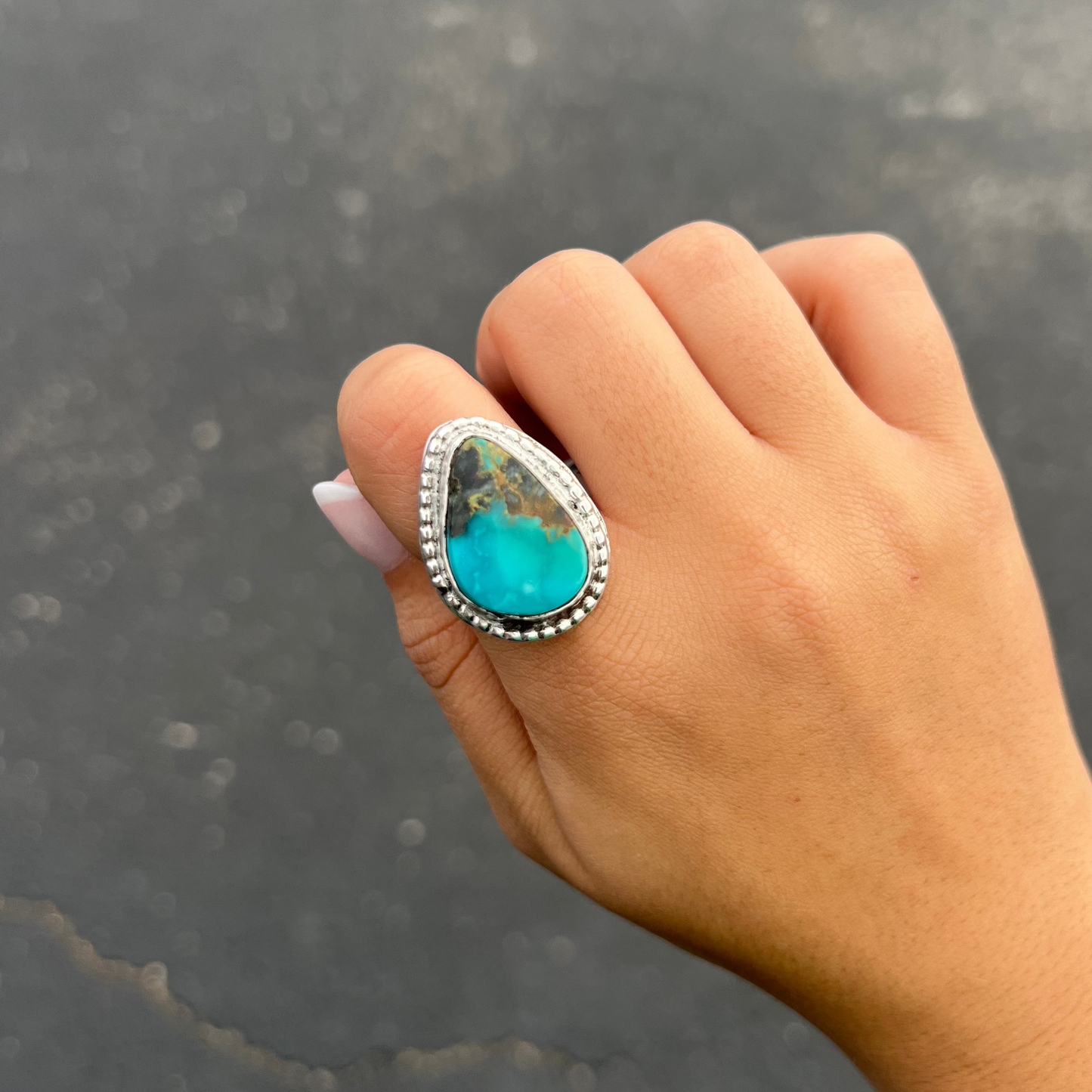 The Brynn Authentic Turquoise Sterling Silver Statement Ring