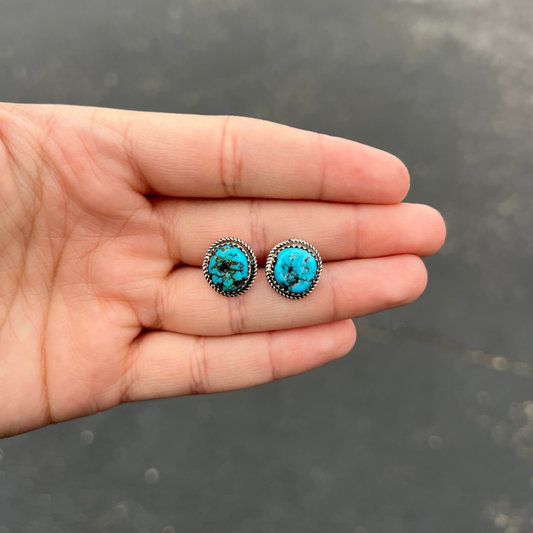 The Madi Genuine Kingman Turquoise Studs
