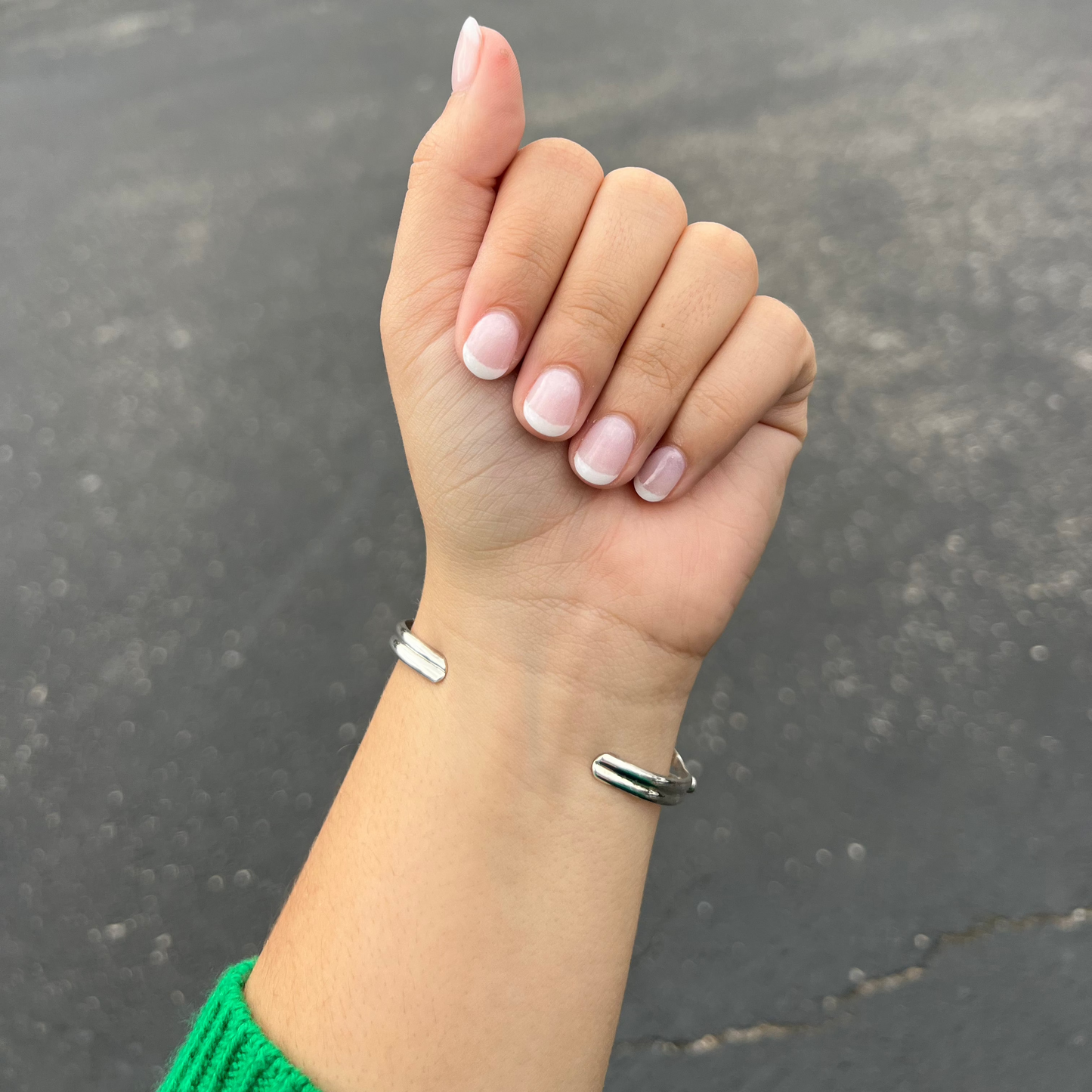 The Adeline Genuine Turquoise Oval Cuff Sterling Silver Bracelet