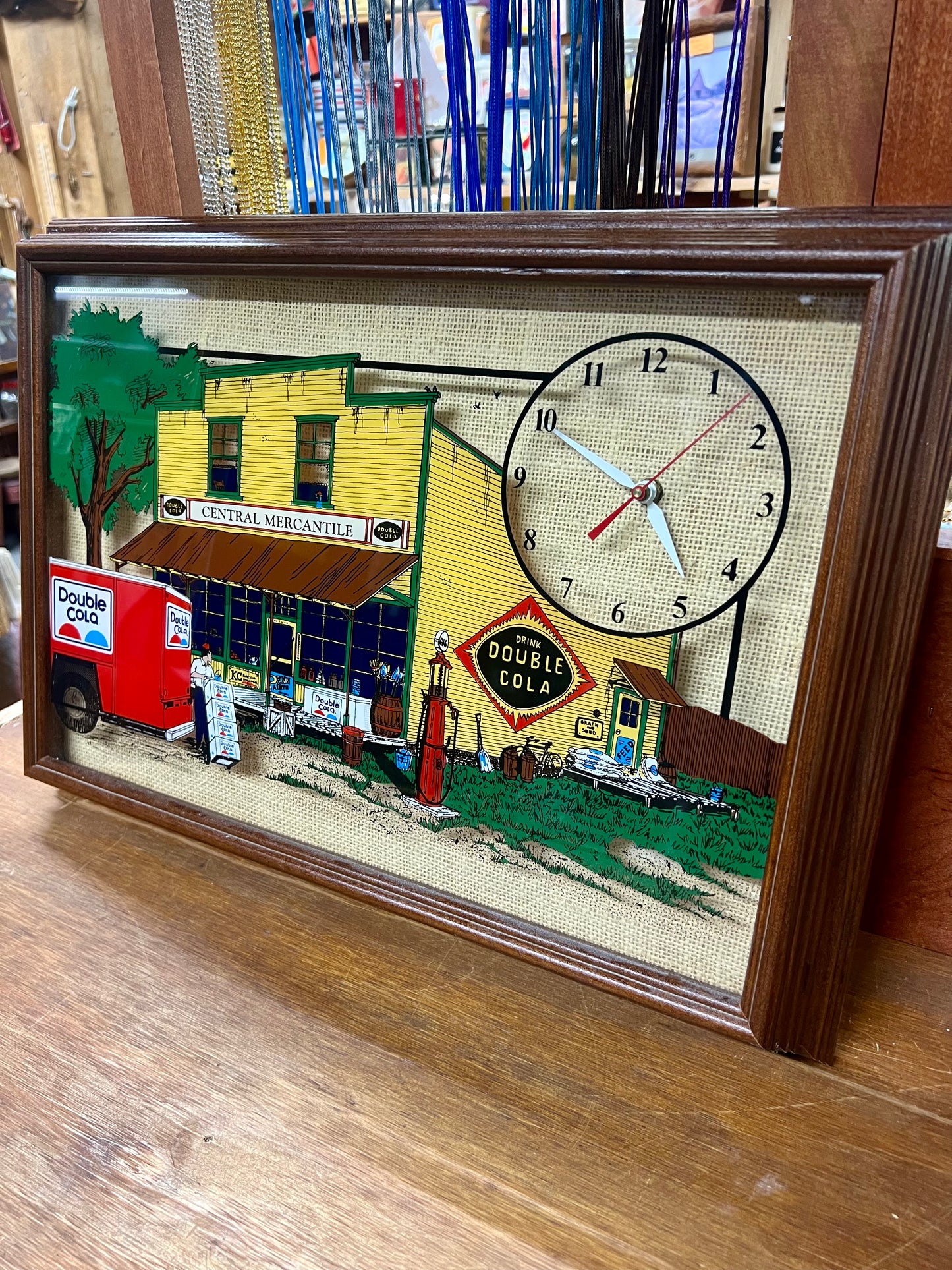Double Cola Clock with Store and Delivery Truck, Battery Operated Hanover