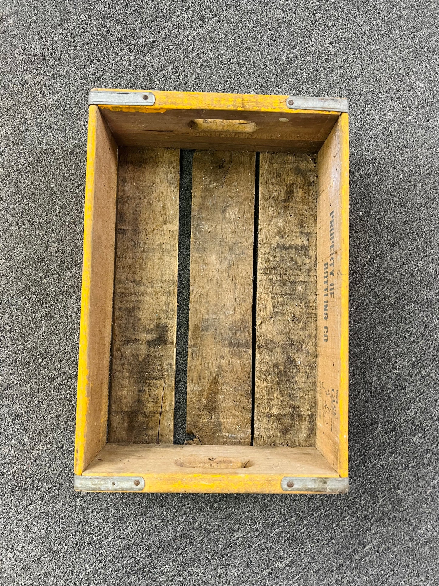 Vintage Yellow Double Cola Wood Crate