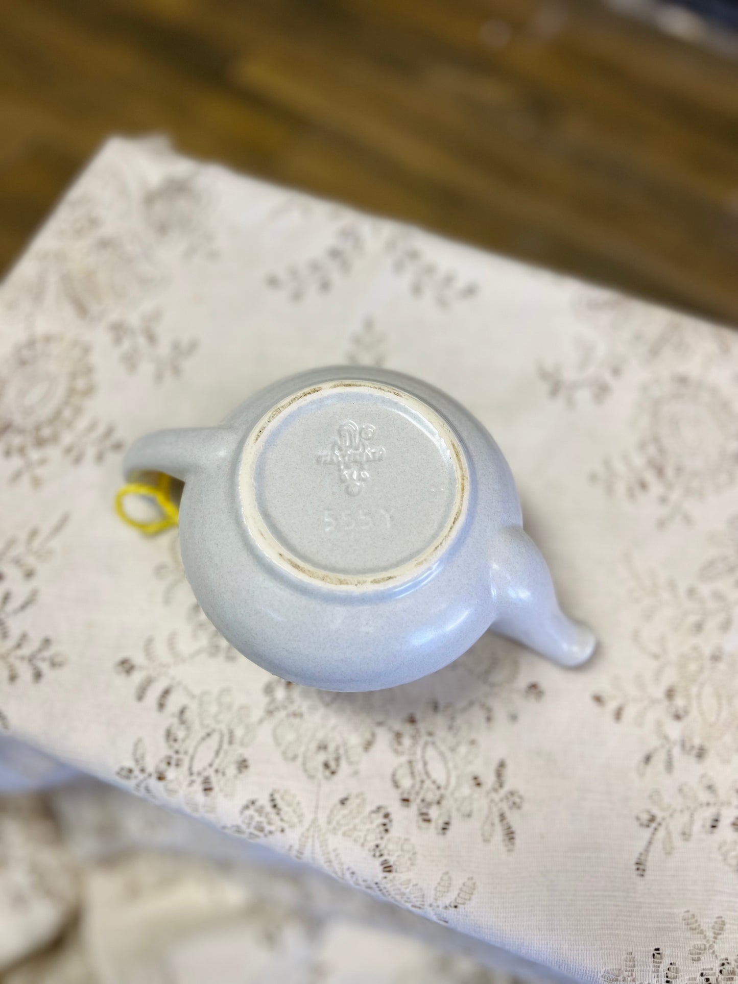Vintage Pfaltzgraff Yorktowne Stoneware Mini Teapot Blue Floral