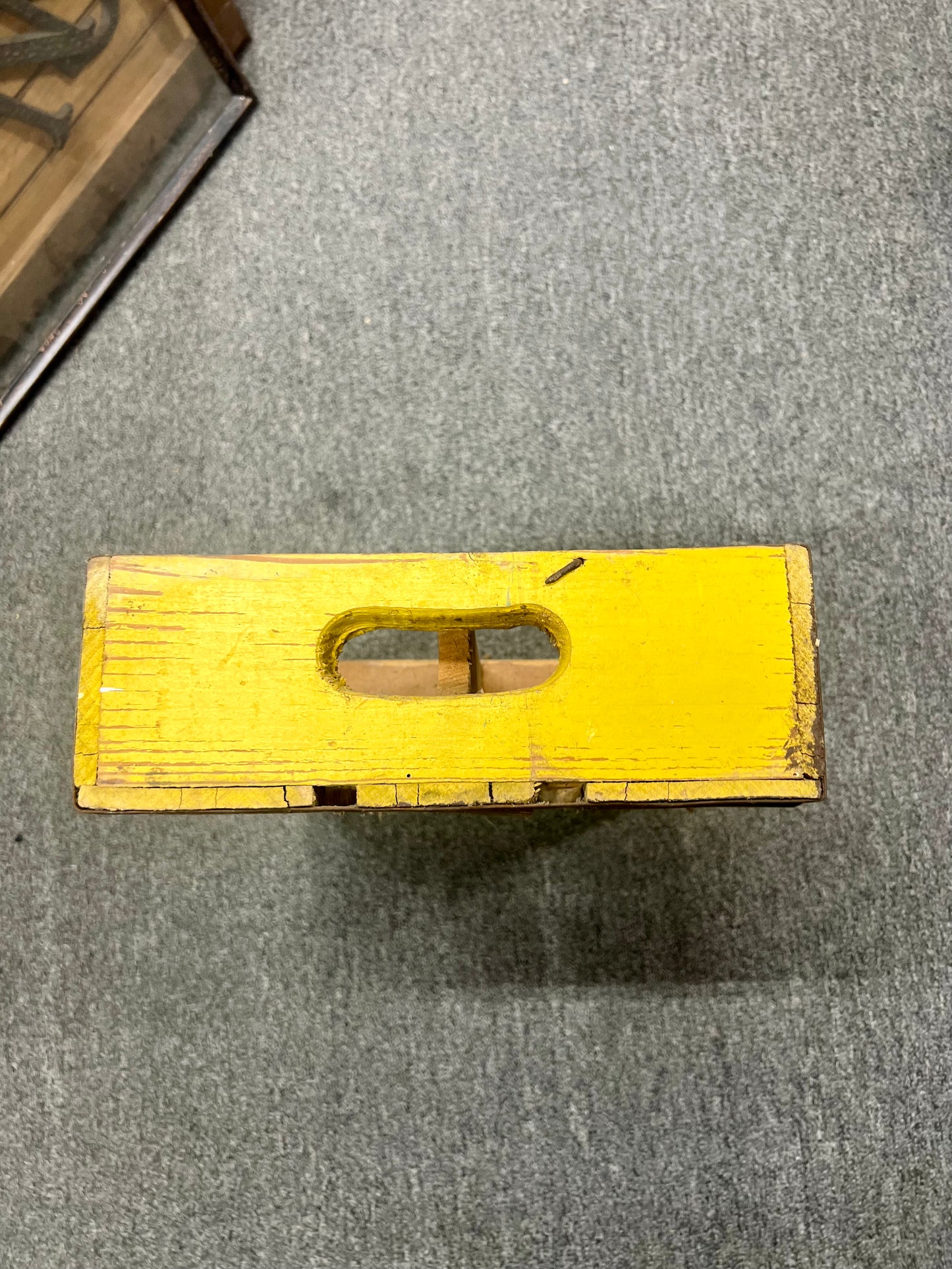 Vintage Yellow Cola Cola Crate- Faded & painted on back side
