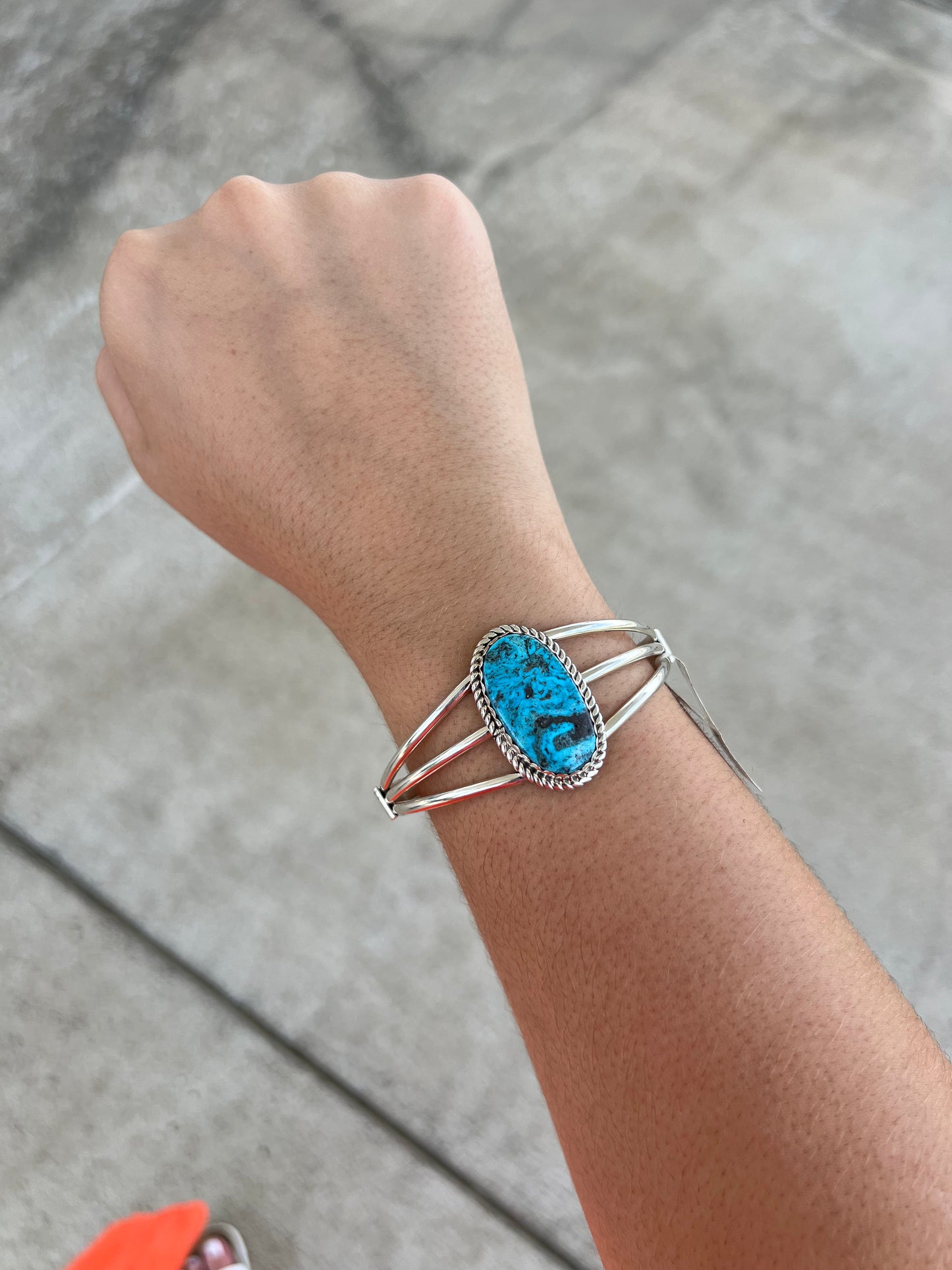 Genuine Kingman Turquoise Statement Cuff