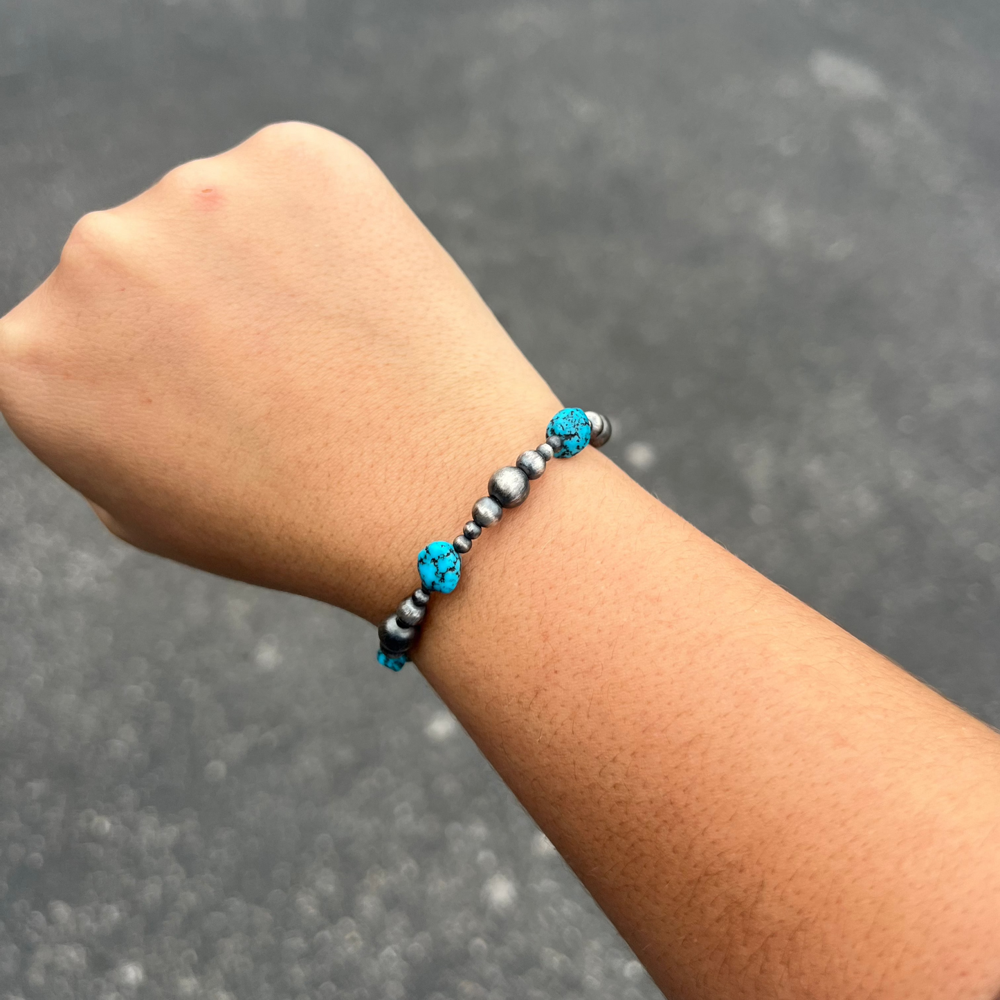 Genuine Turquoise Navajo Pearl Wrap Bracelet