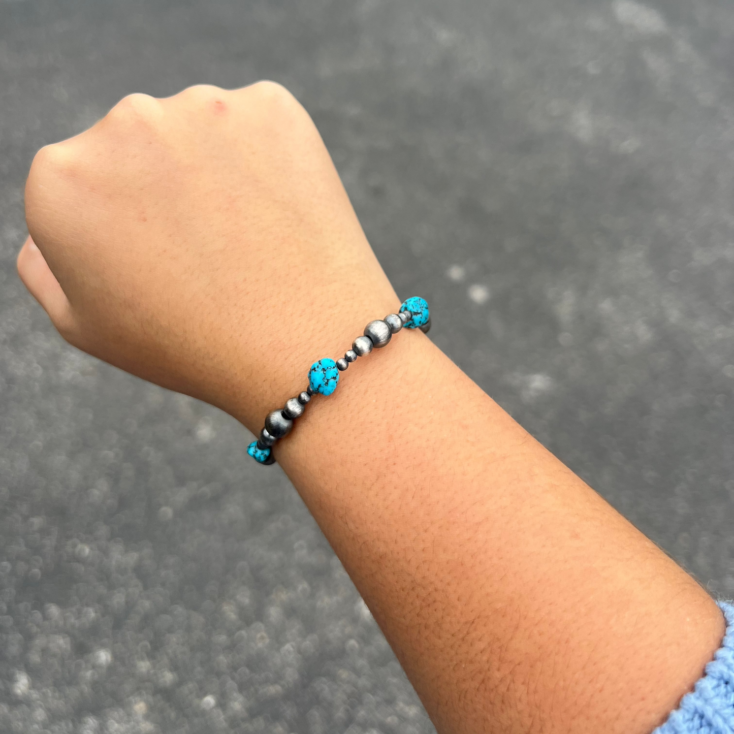 Genuine Turquoise Navajo Pearl Wrap Bracelet