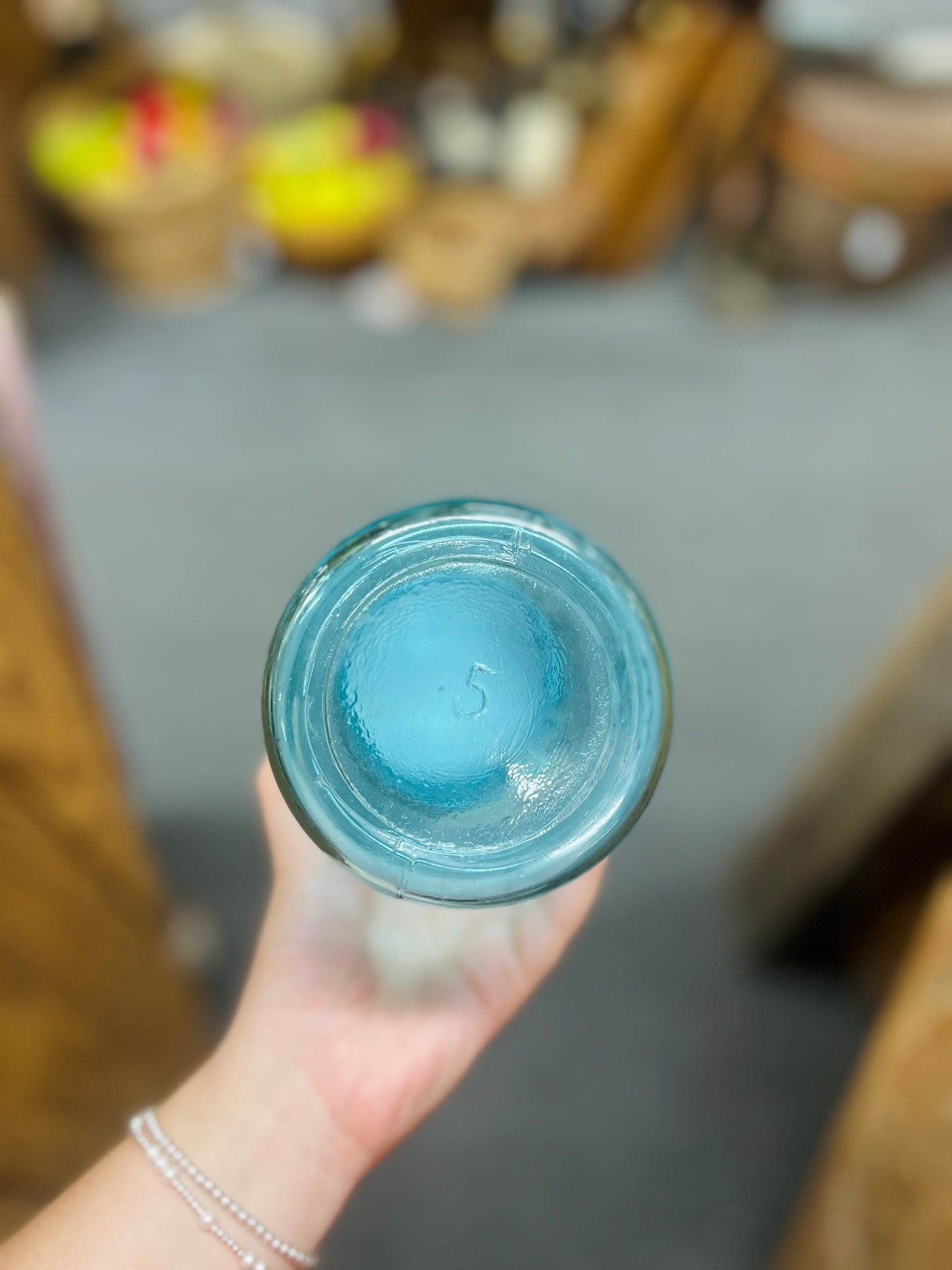 Vintage Ball Perfect Mason Aqua Blue Quart Jar #5 with lid 1910-1923