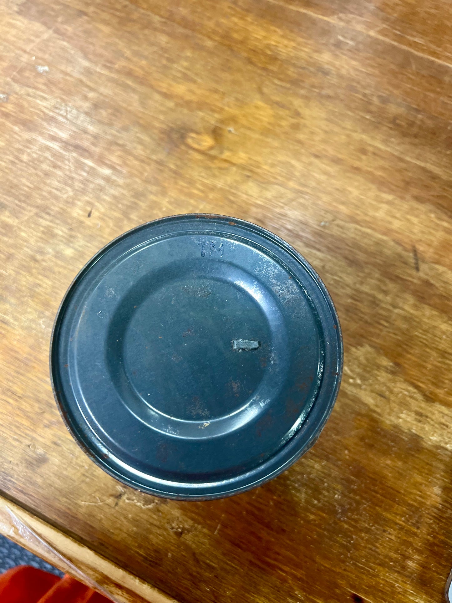 Metal Half and Half Pipe Tobacco Tin Round 14 oz Empty
