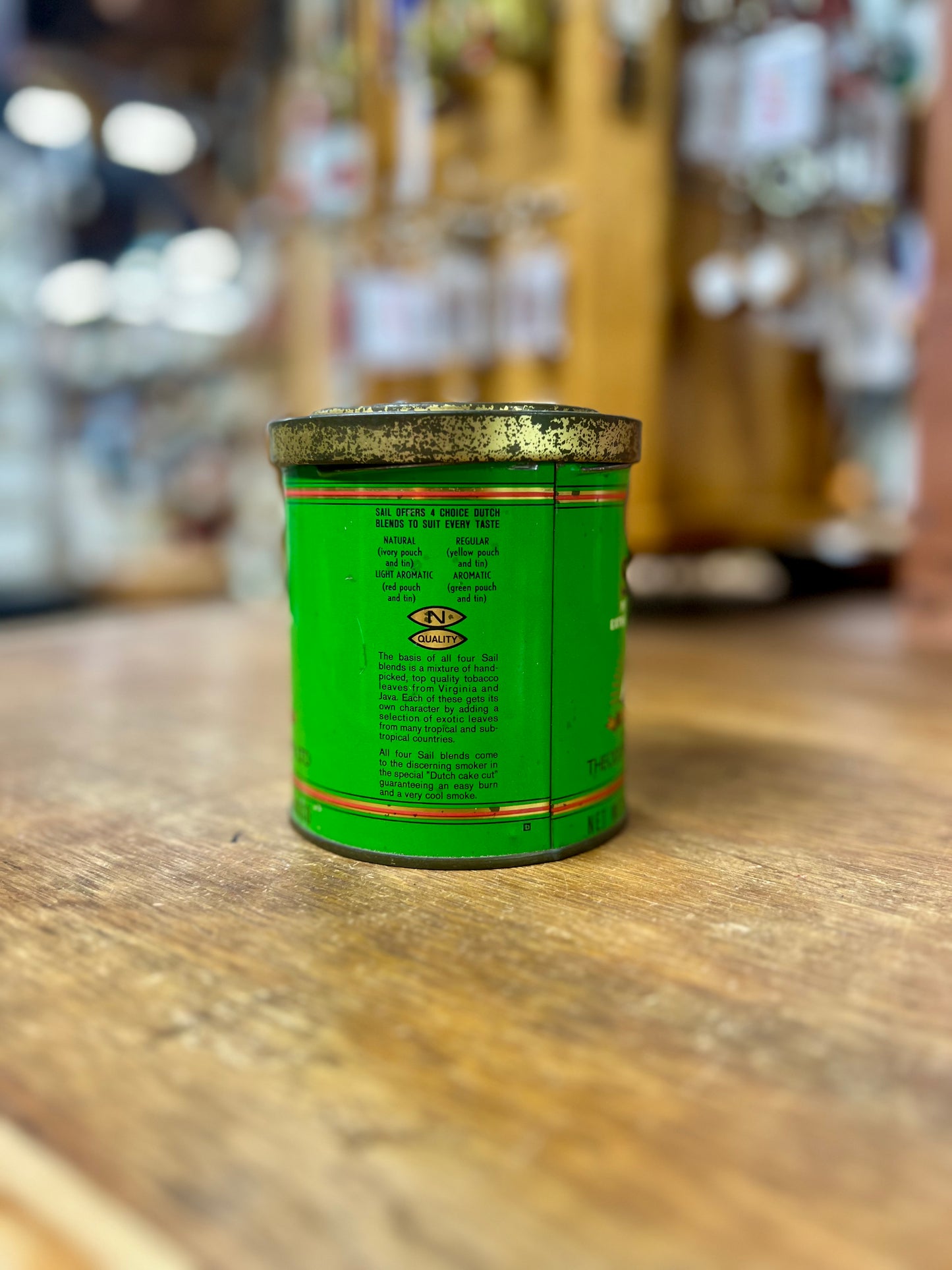 Vintage Sail Pipe Tobacco Round Metal Tin Empty