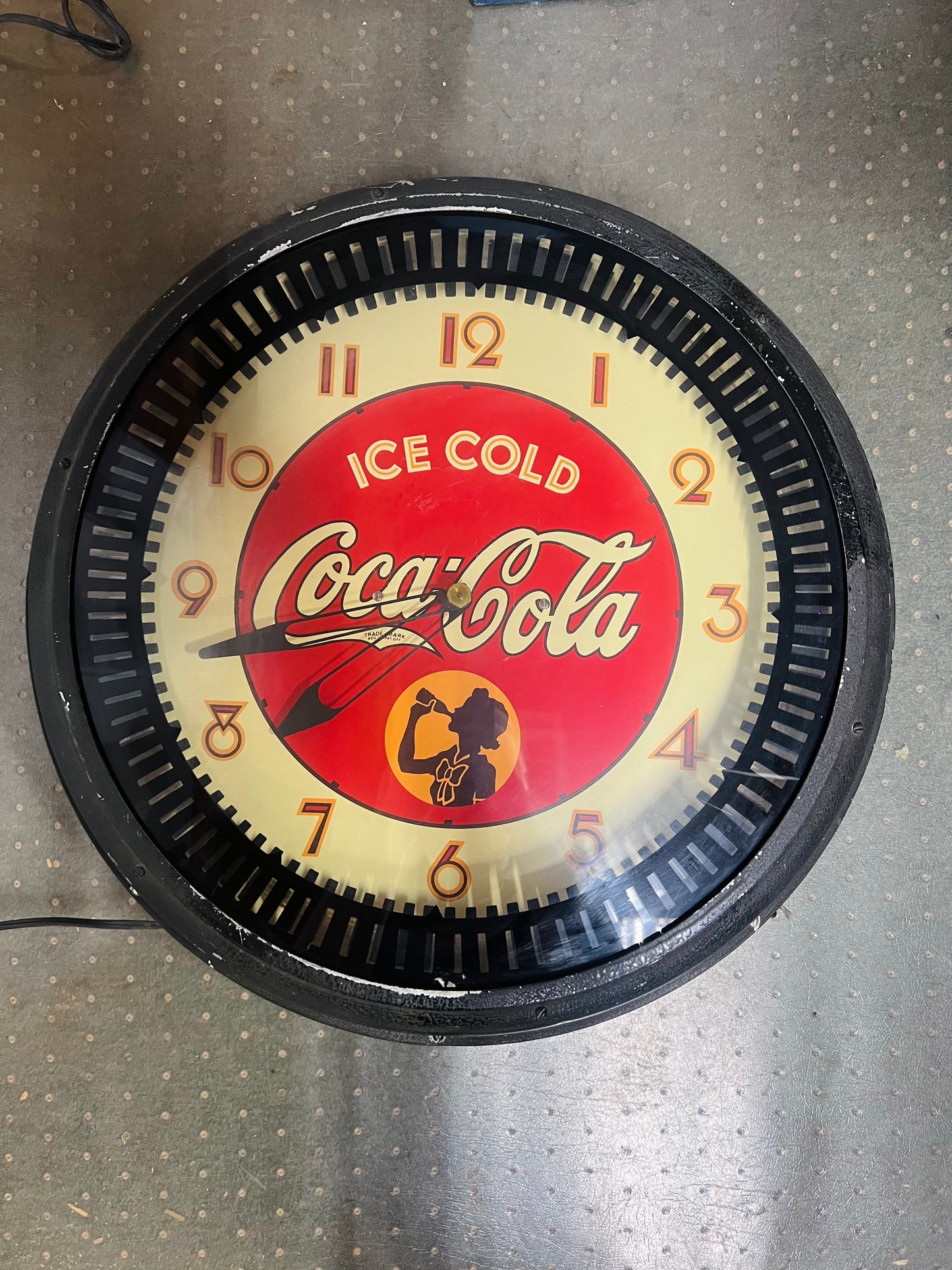 Neon Spinner Coca Cola Clock Authentic Dated 1938