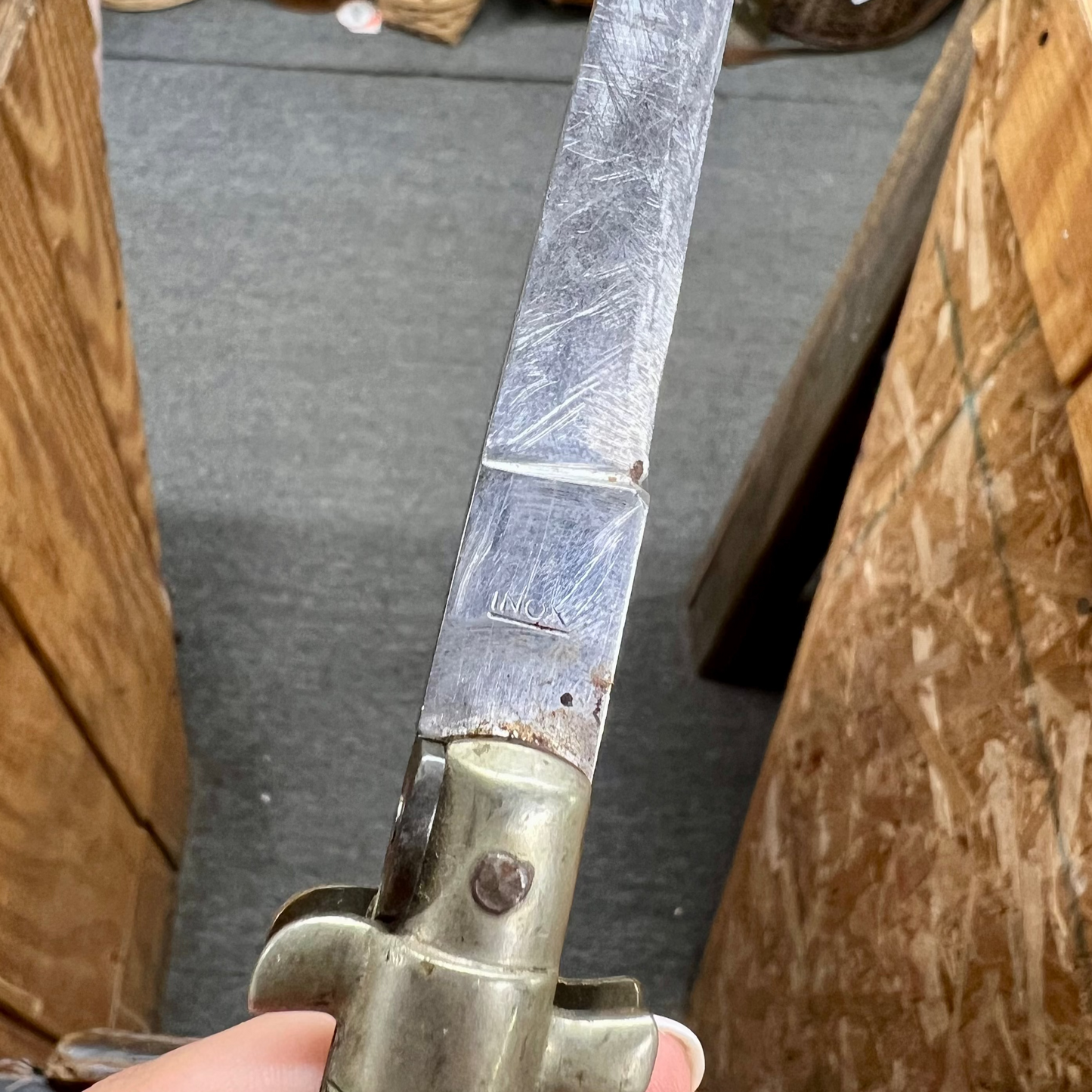 INOX Italian Transitional Stiletto Vintage 1960s switchblade knife