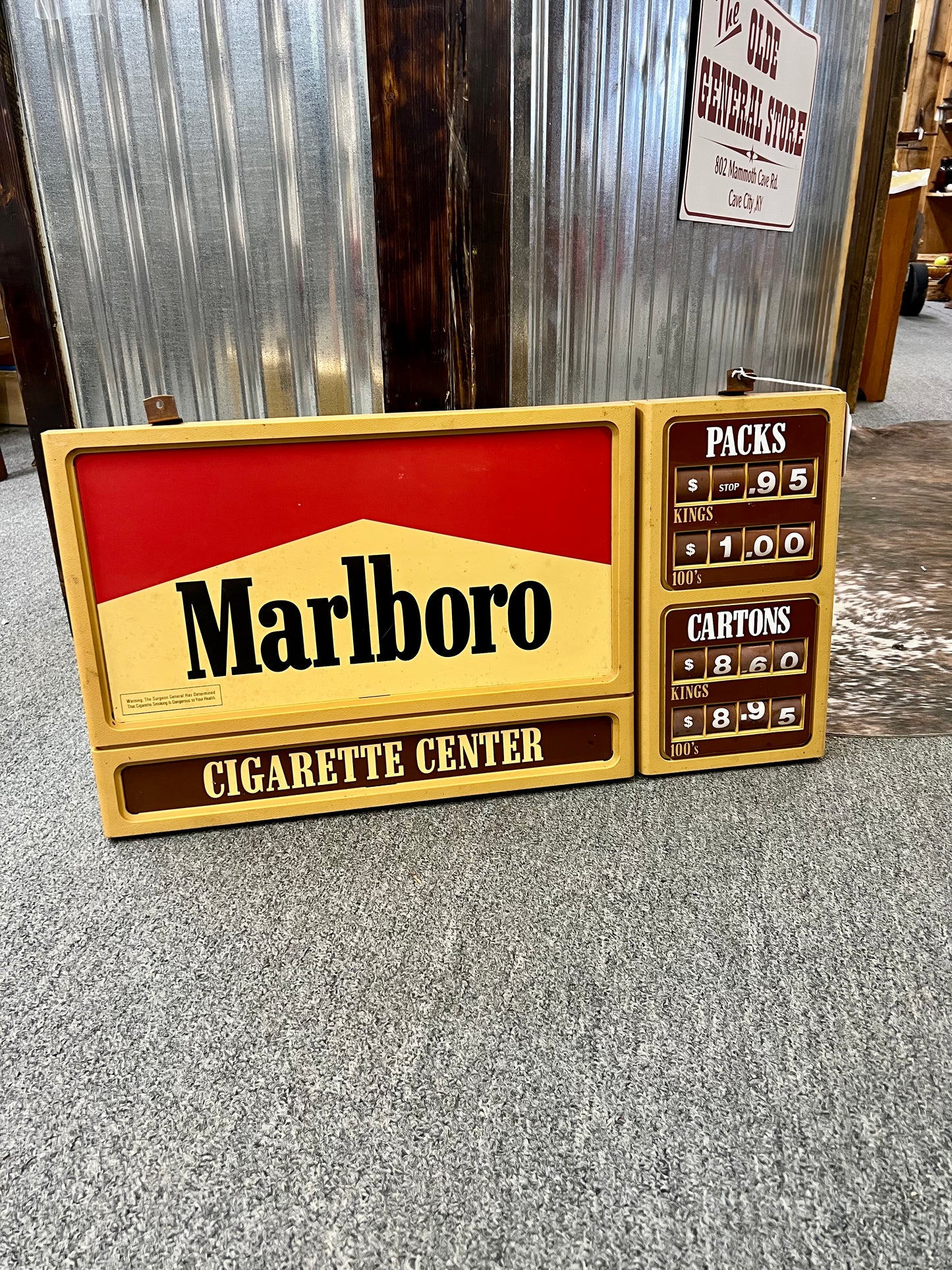 Vintage Marlboro Cigarette Center Store Sign