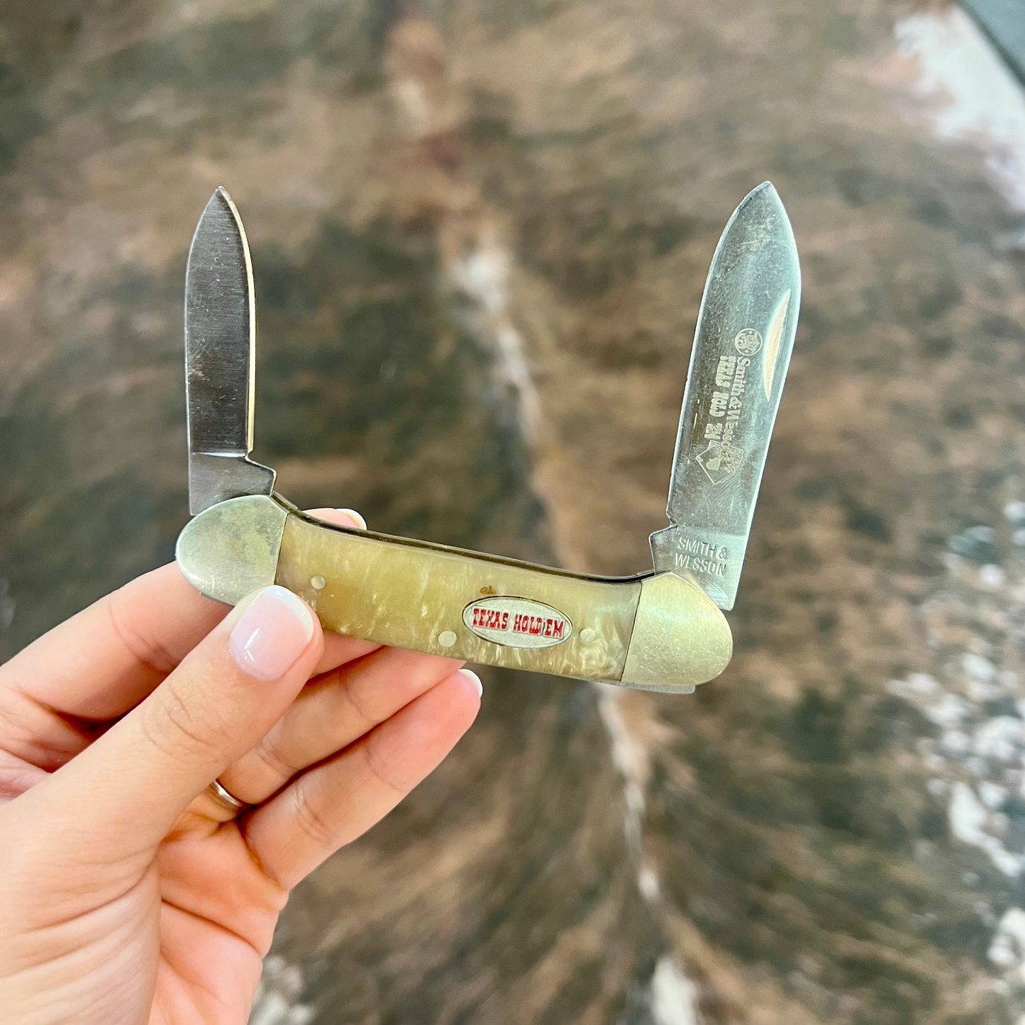 Smith and Wesson Texas Hold 'em Pocket knife 2 blade