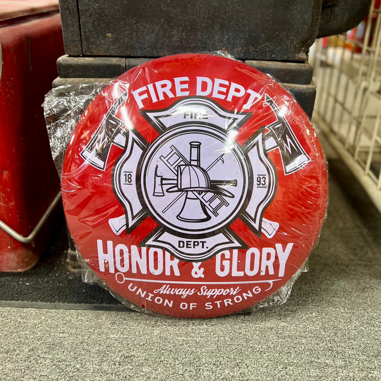 Red Firefighter Honor & Glory Dome Sign