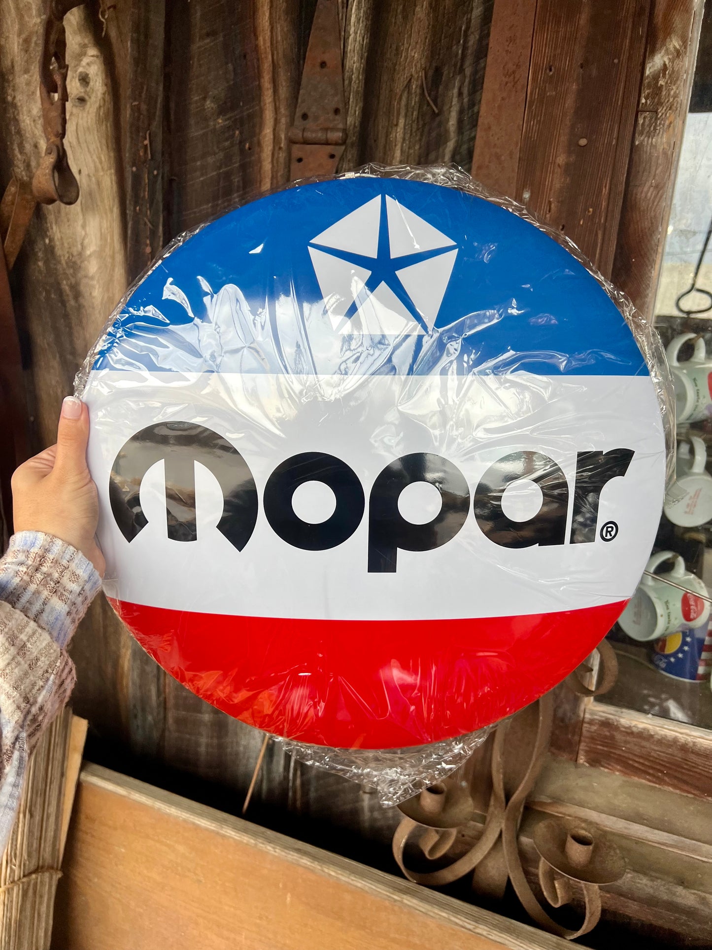 MOPAR Shield Red White and Blue Dome Sign