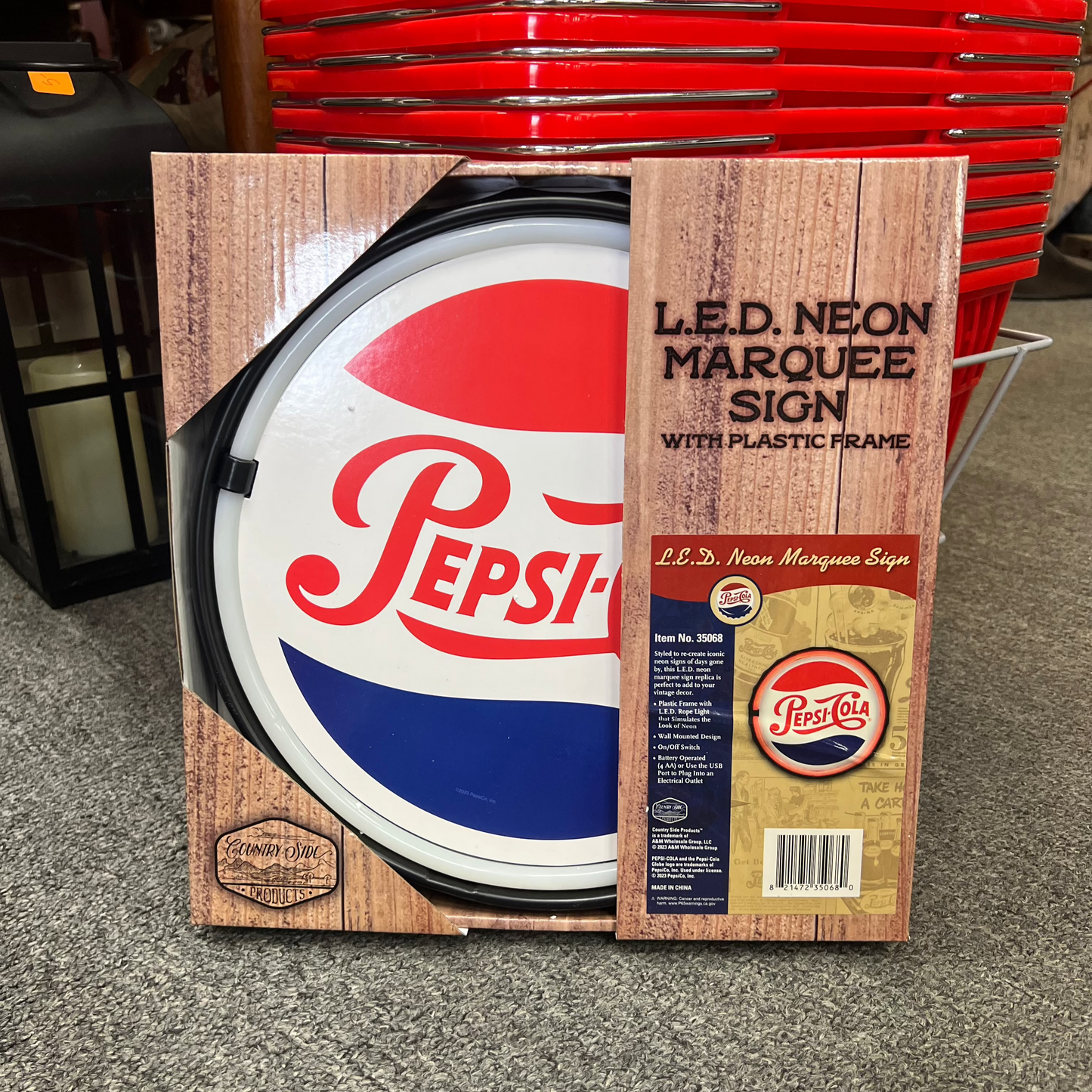 Pepsi-Cola Bottle Cap LED Neon Marquee Circle Rope Sign