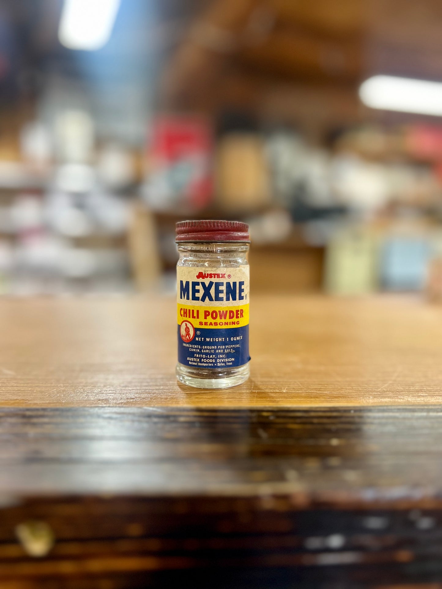Vintage Mexene Chili Powder Glass with Metal Top