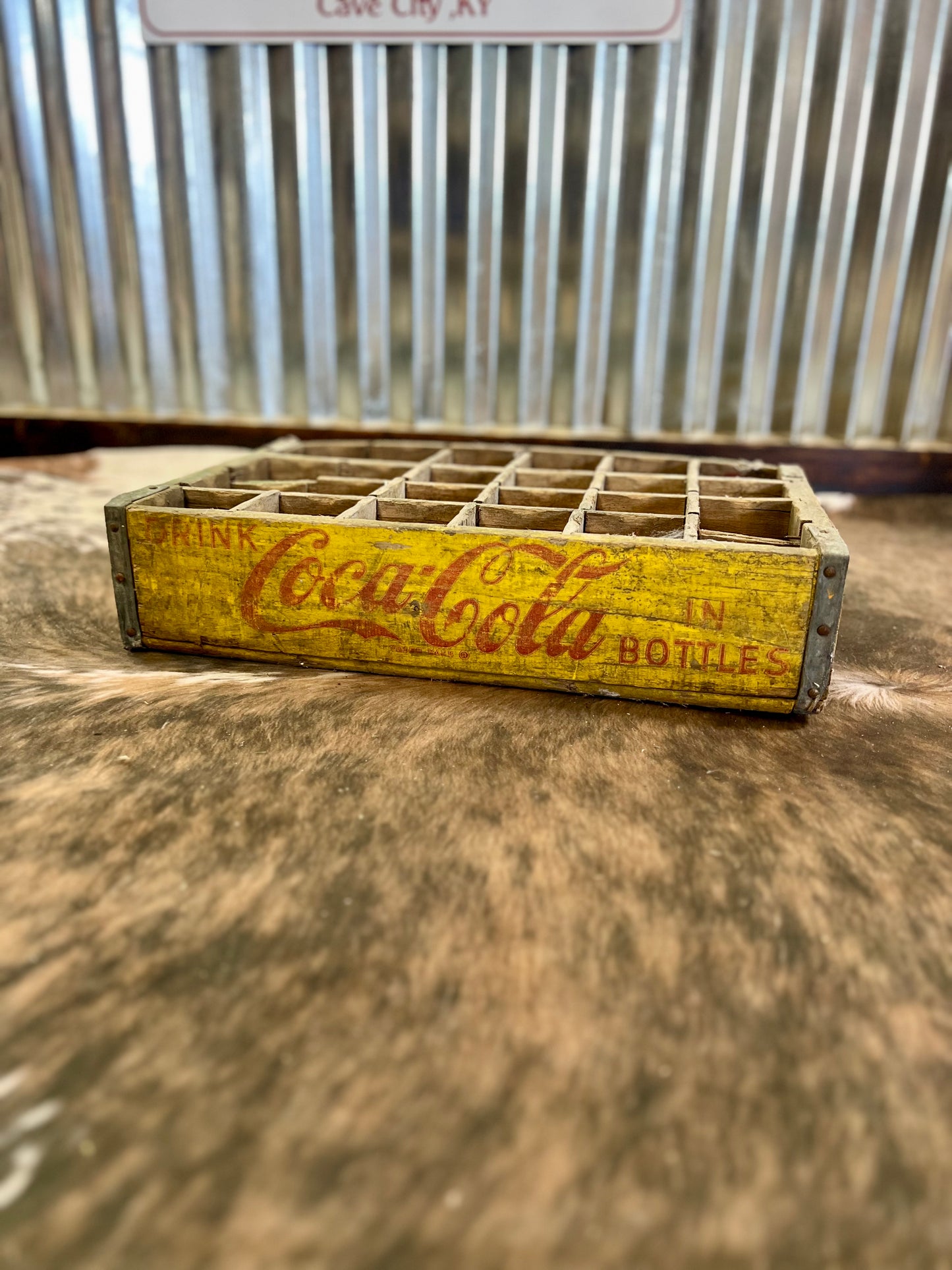 Vintage Yellow Coca Cola Crate