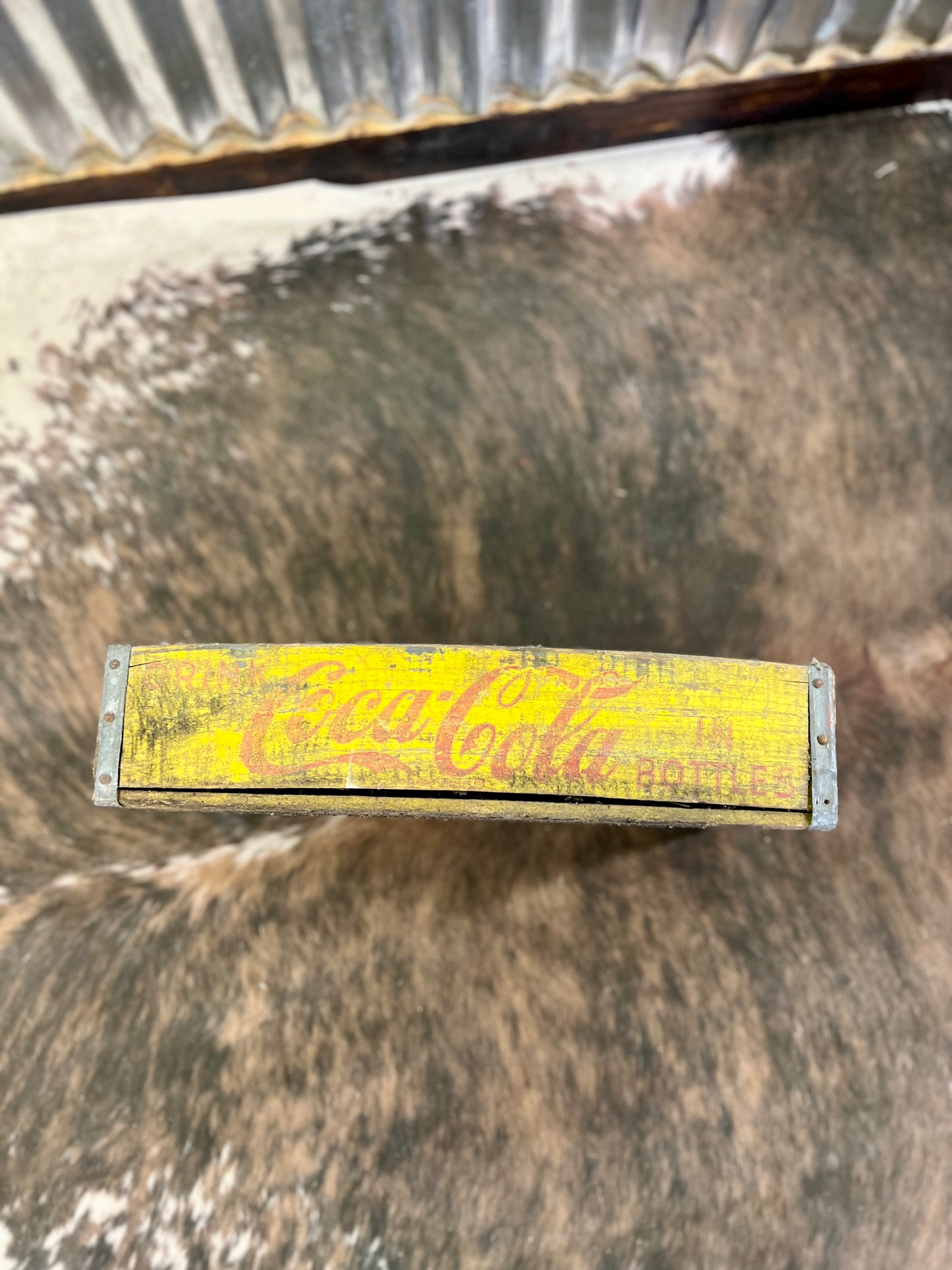 Vintage Yellow Coca Cola Crate