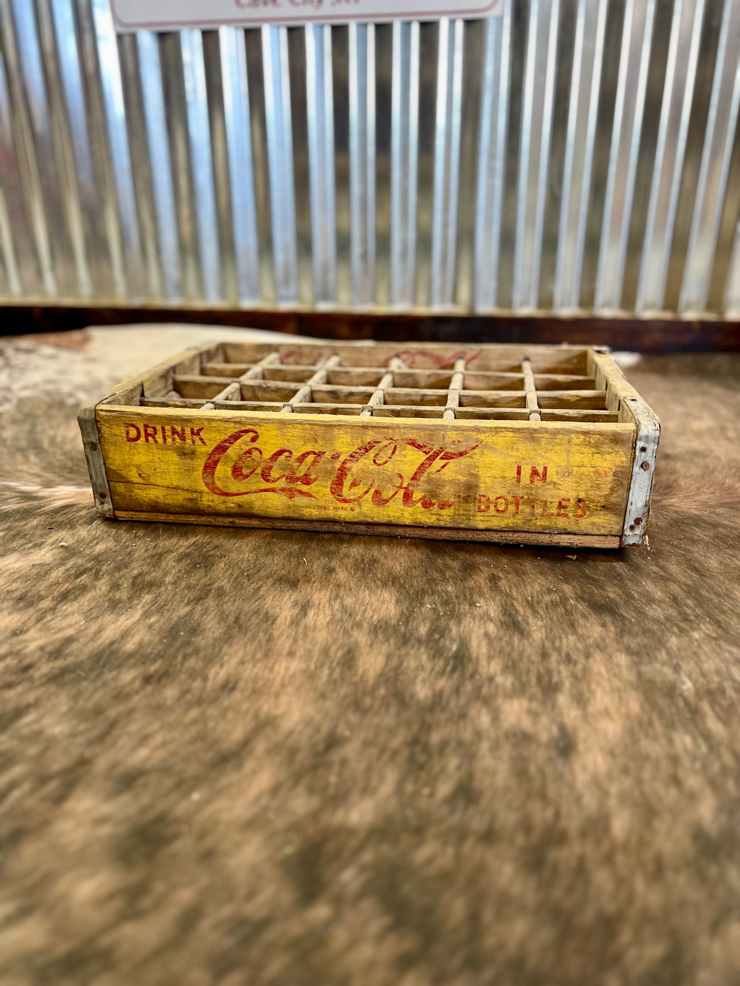 Vintage Yellow Coca Cola Crate