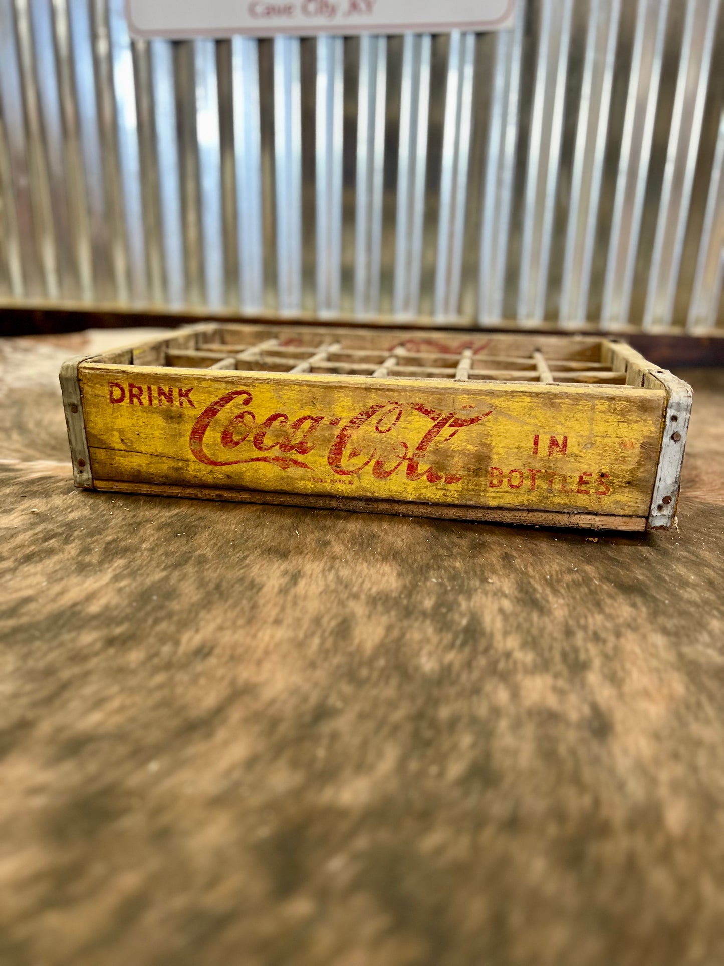 Vintage Yellow Coca Cola Crate