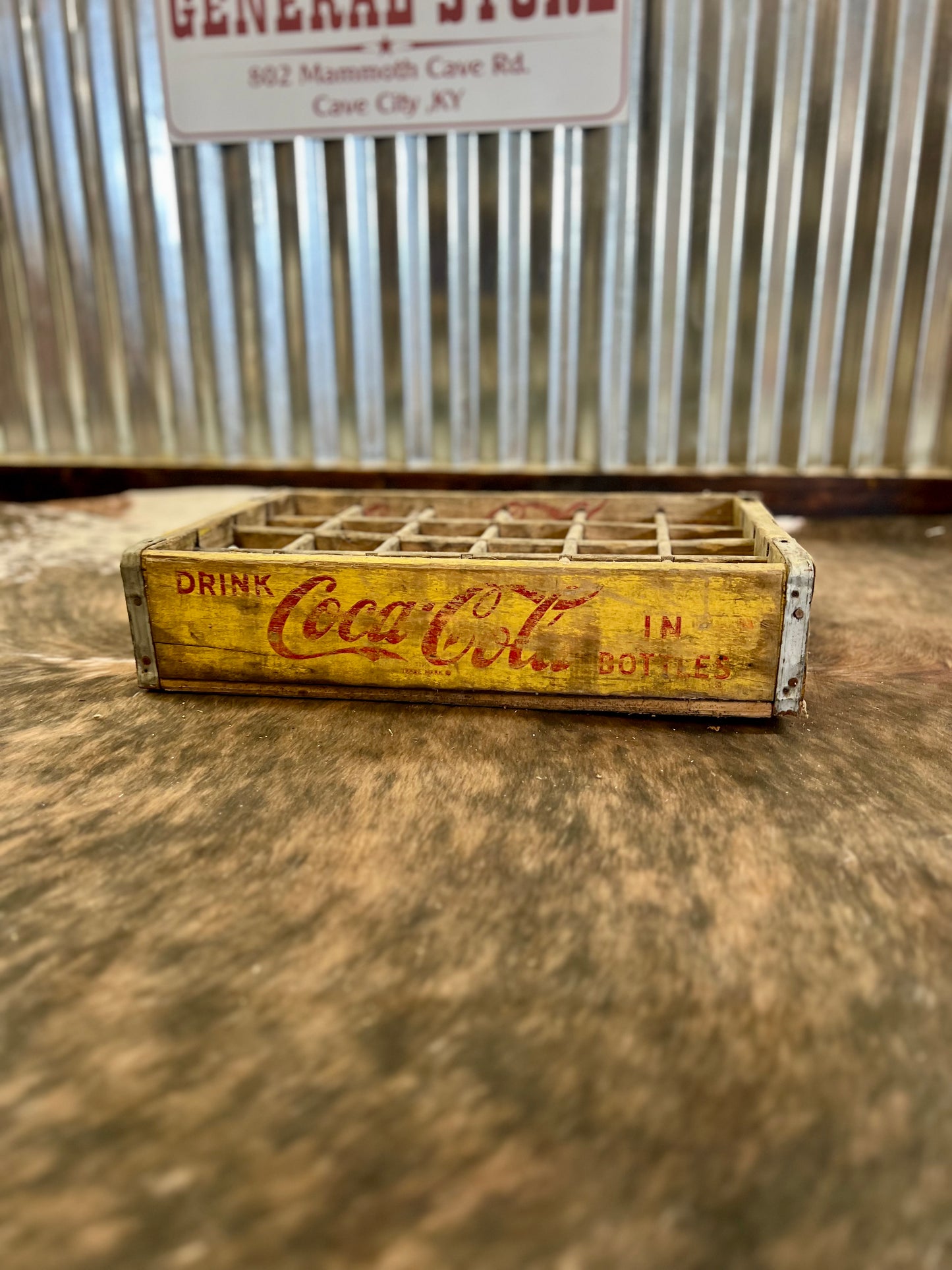 Vintage Yellow Coca Cola Crate