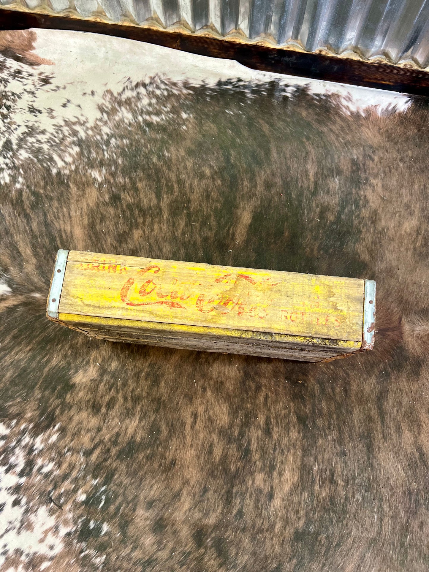 Vintage Yellow Coca Cola Crate