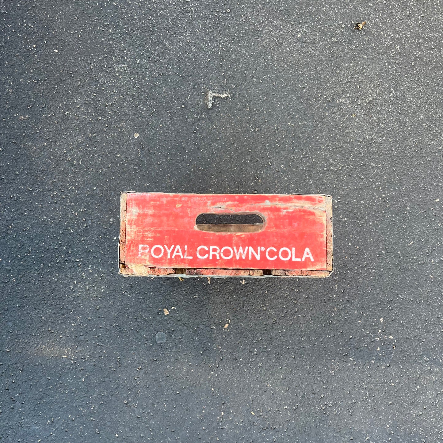 RC Royal Crown Cola Red Crate with a Busted End