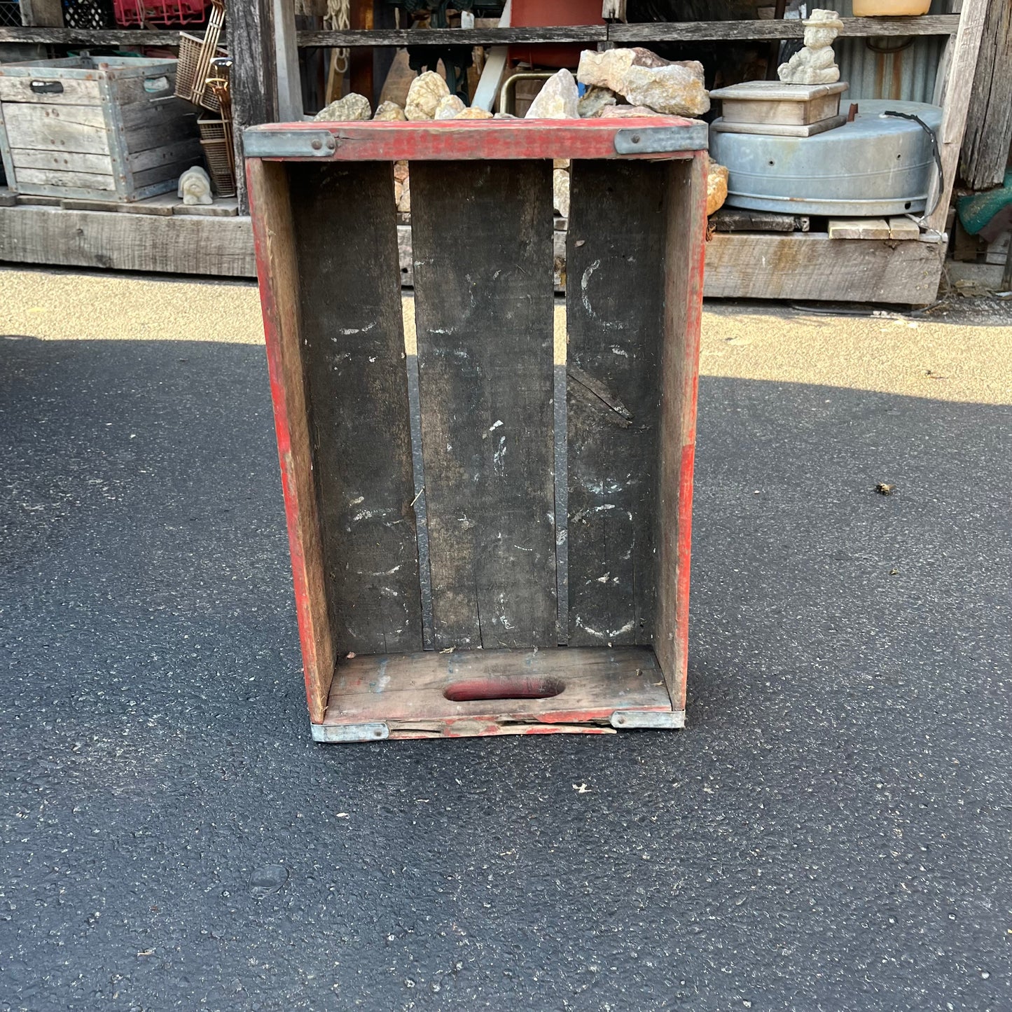 RC Royal Crown Cola Red Crate with a Busted End