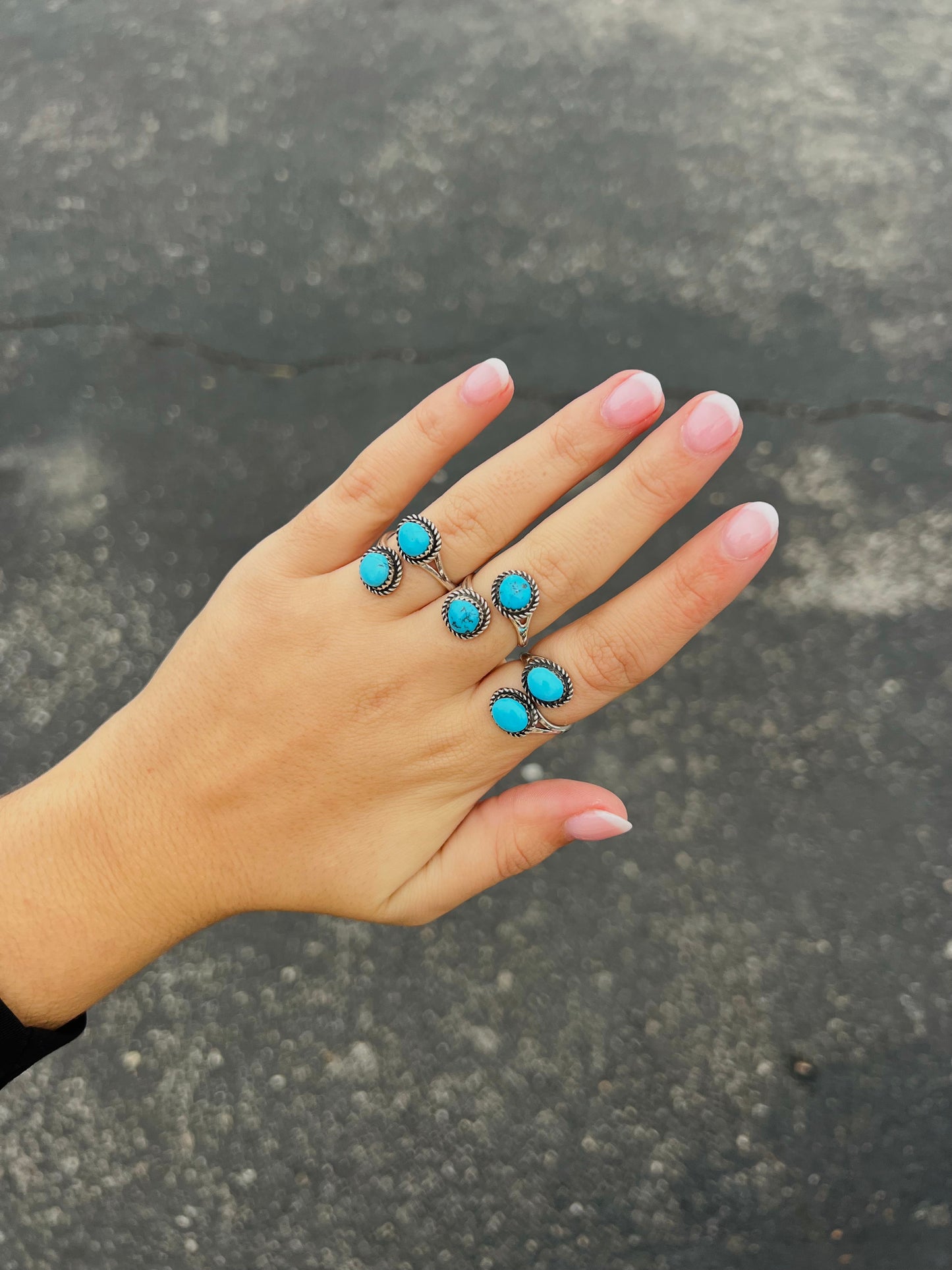 The Jane 2 Stone Genuine Turquoise Sterling Silver Wrap Ring